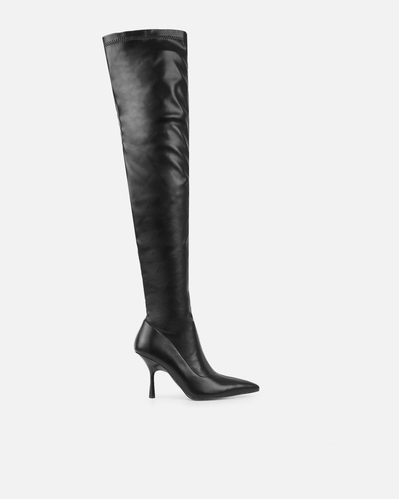 Vermont Black Stretch Over The Knee Boots | SIMMI London