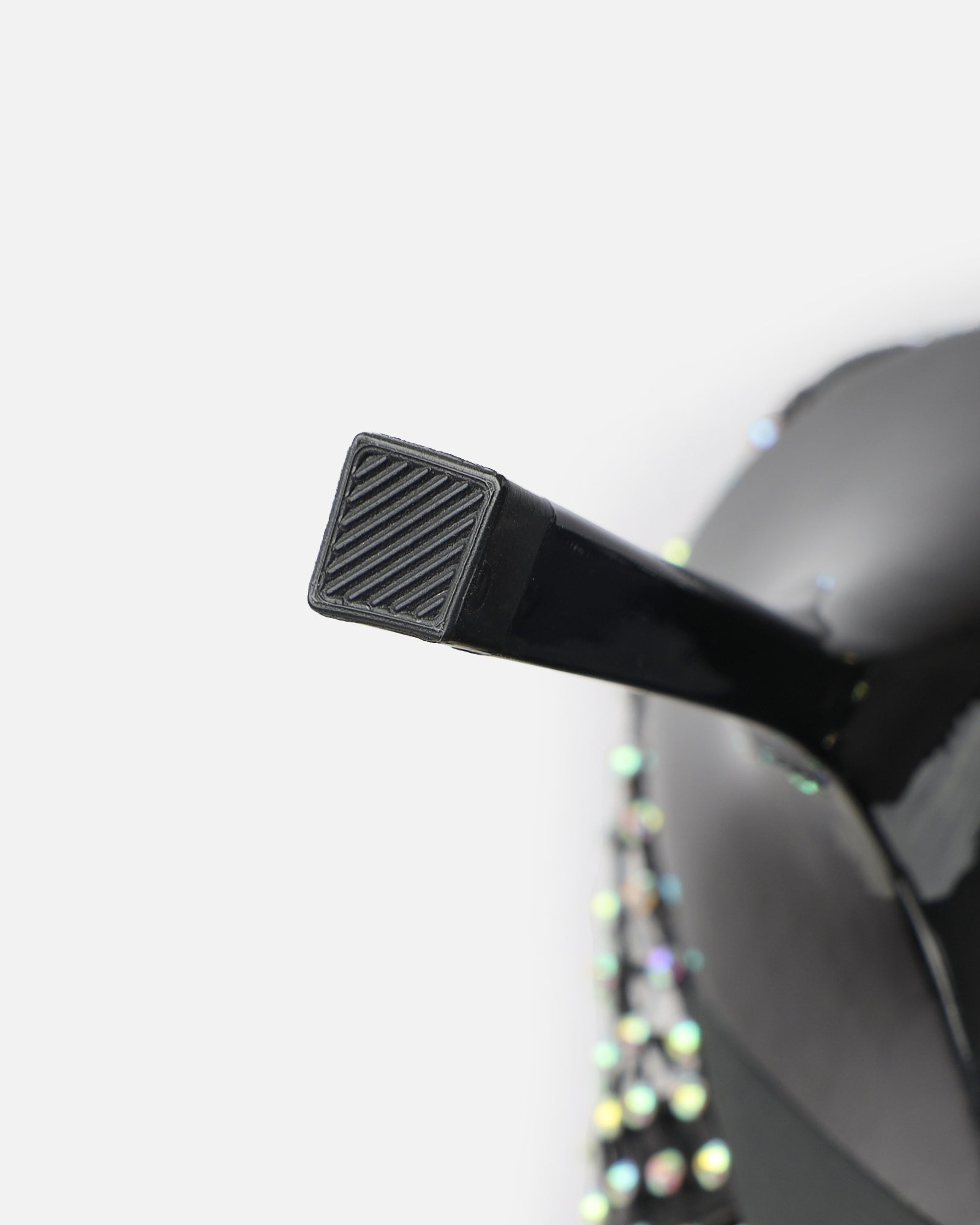 Kathi Black Diamante Fishnet Mid Heels | SIMMI London