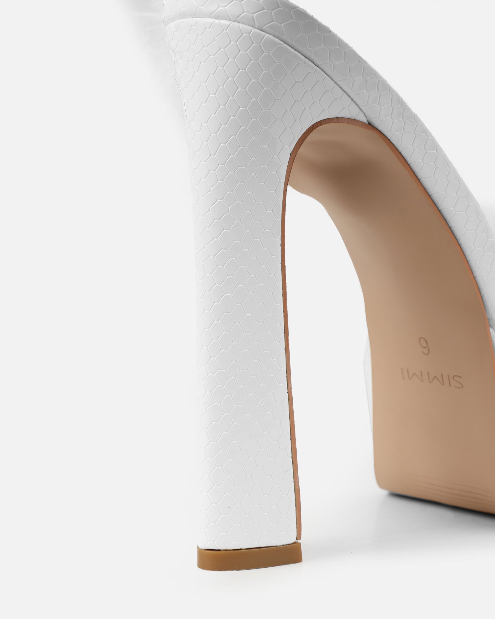 Curly White Snake Faux Fur Diamante Platform Sandals | SIMMI LONDON