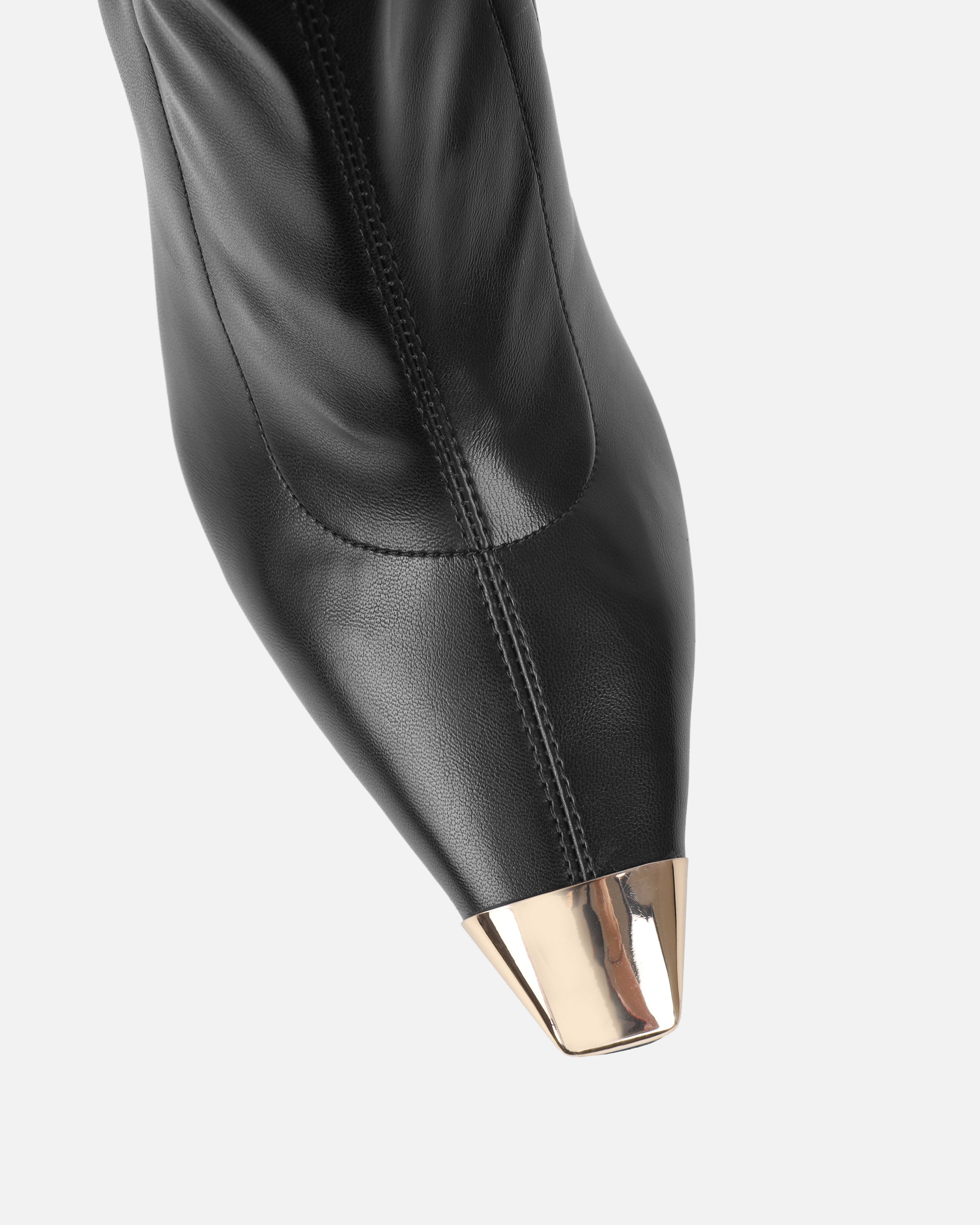 George Black High Heeled Sock Boots With Toe Cap | SIMMI London