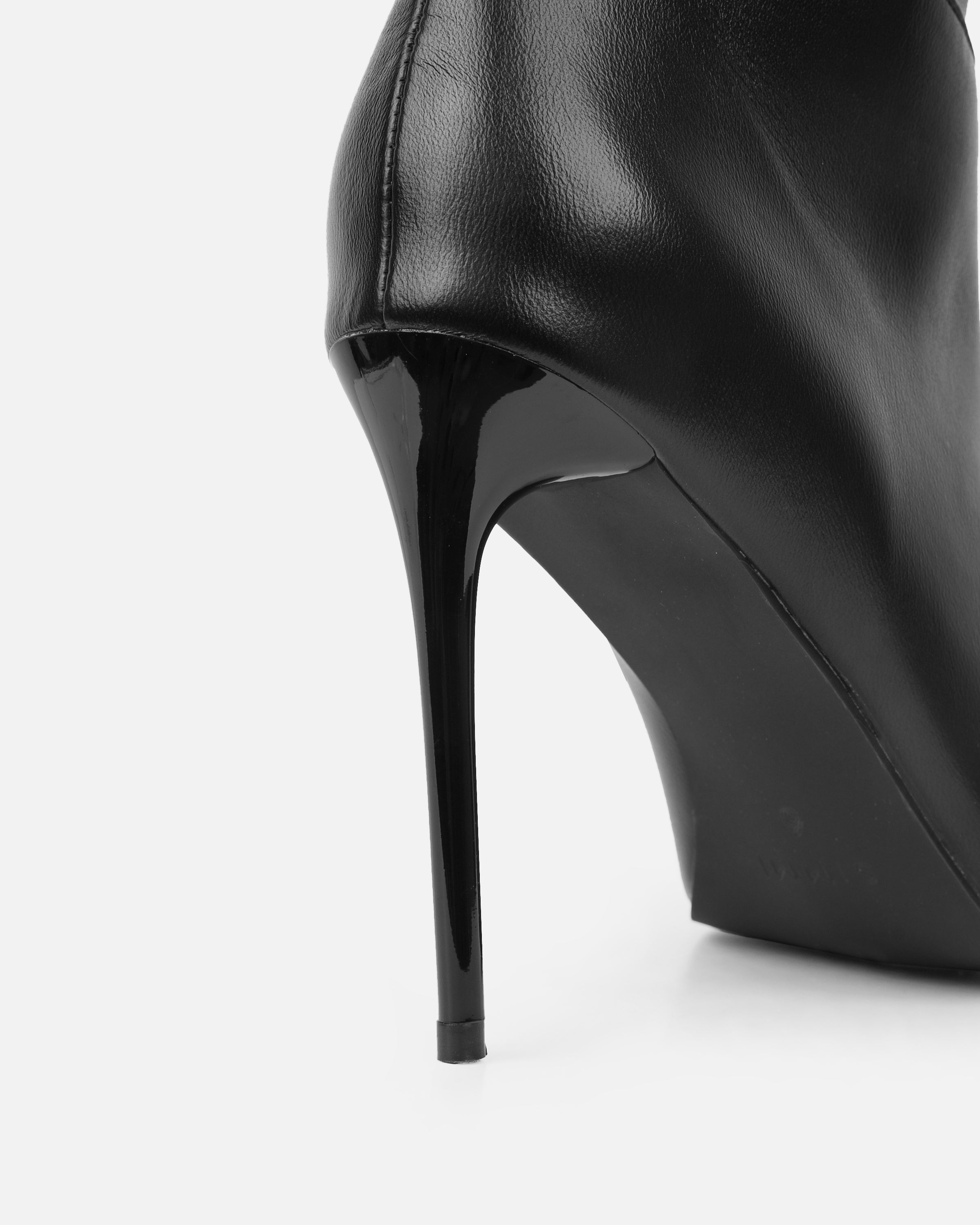 Giles Black Ruched Stiletto Ankle Boots | SIMMI London
