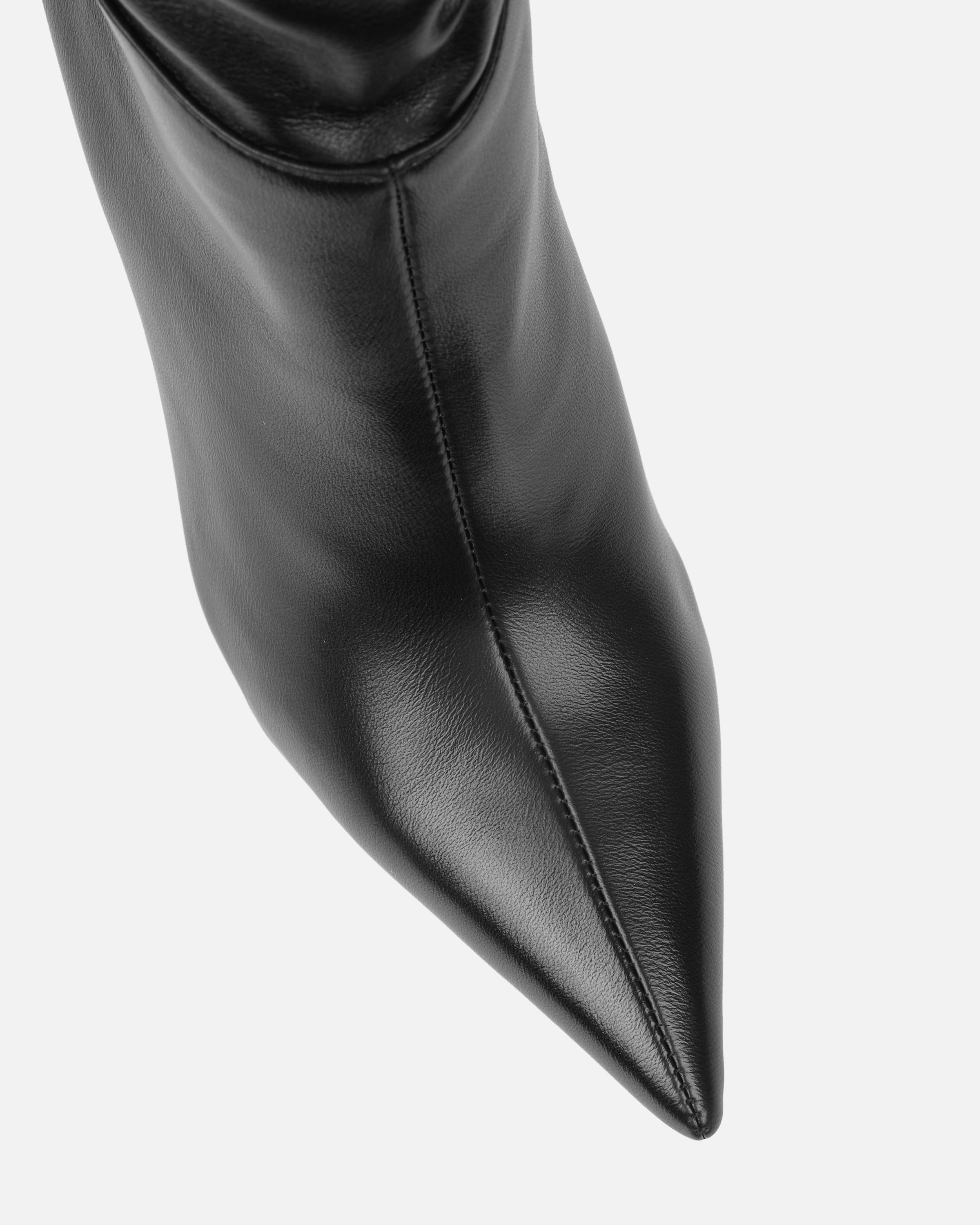 Giles Black Ruched Stiletto Ankle Boots | SIMMI London