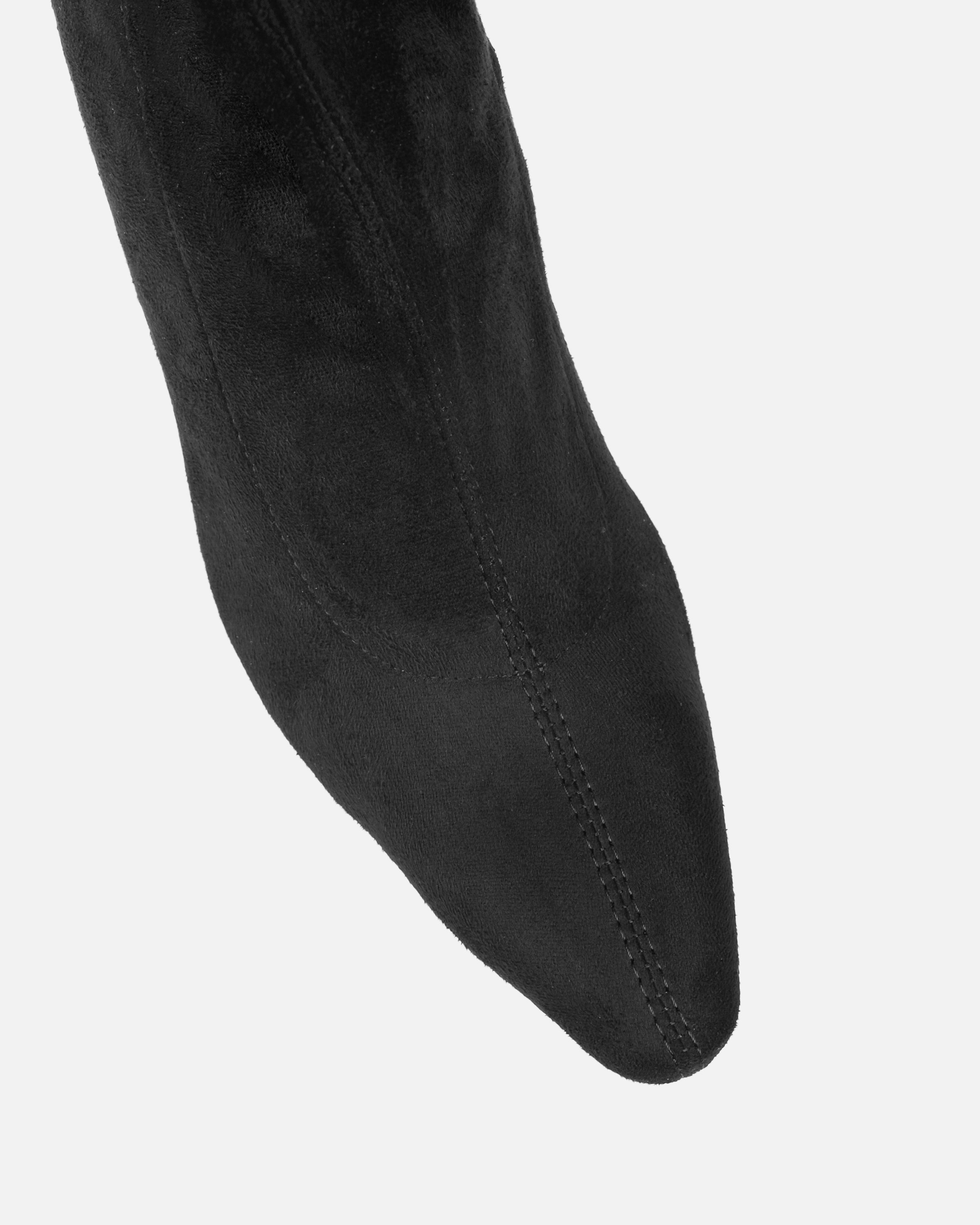 Giorgio Black Faux Suede Print Stiletto Sock Boots | SIMMI London