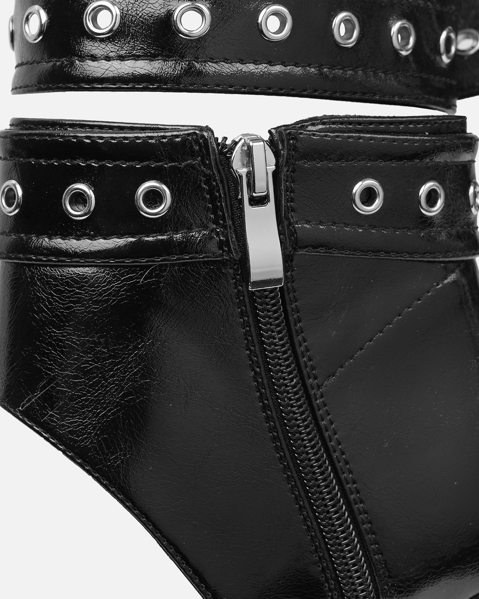 Goldie Black Cut Out Buckle Detail Heeled Sandals | SIMMI London