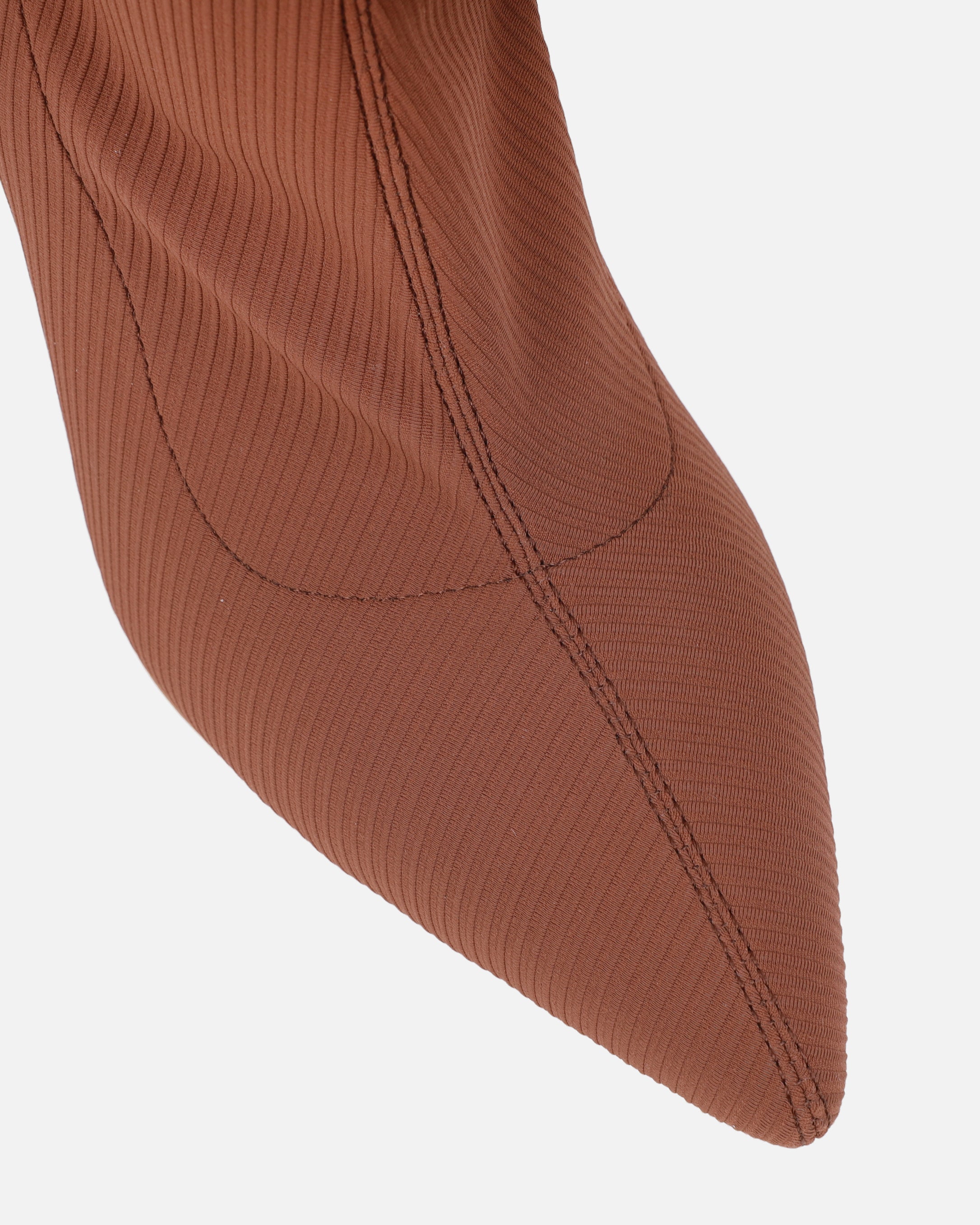 Griffin Mocha Ribbed Lycra Sock Boots | SIMMI London