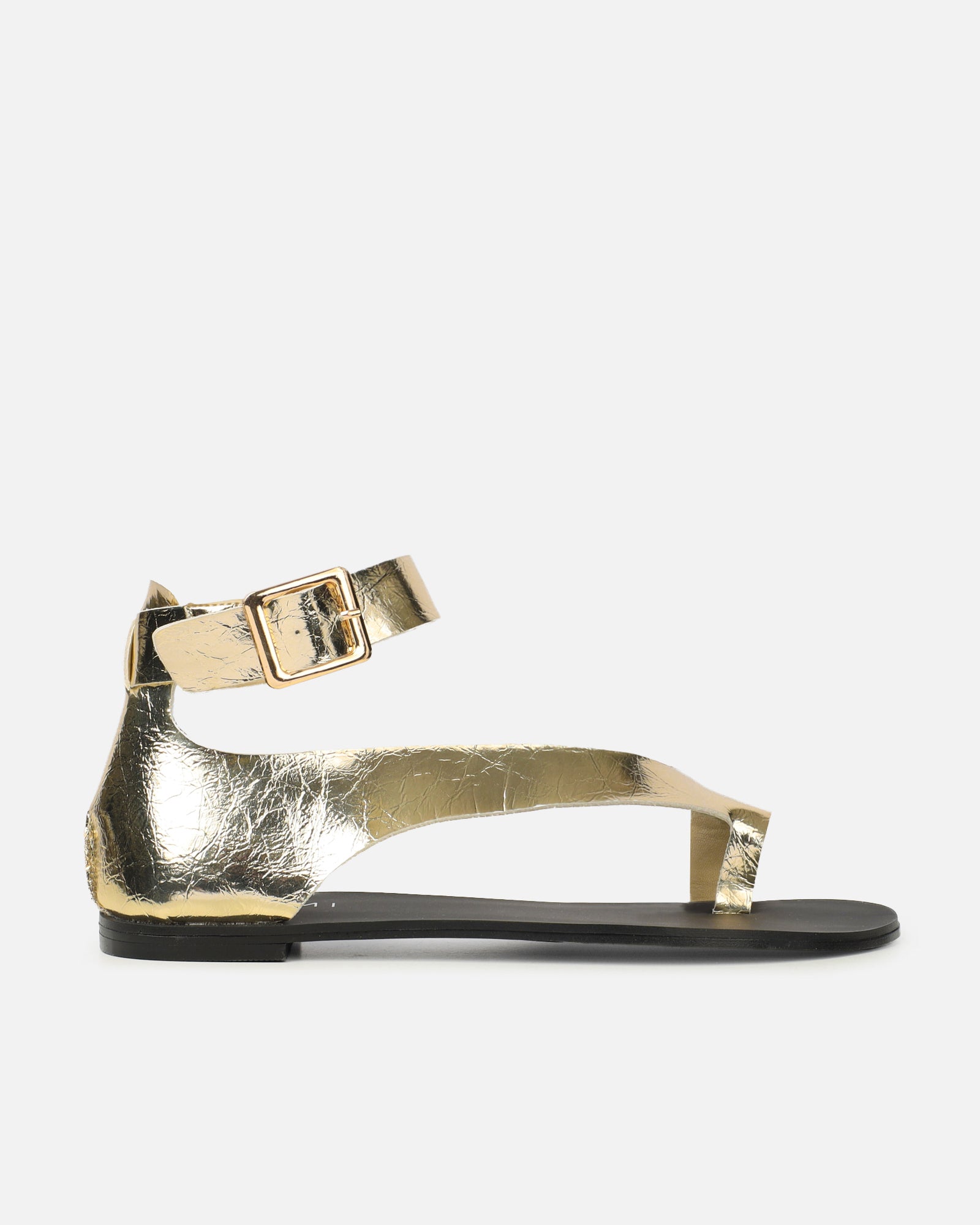 Gypsy gold metallic toe loop flat sandals | SIMMI London
