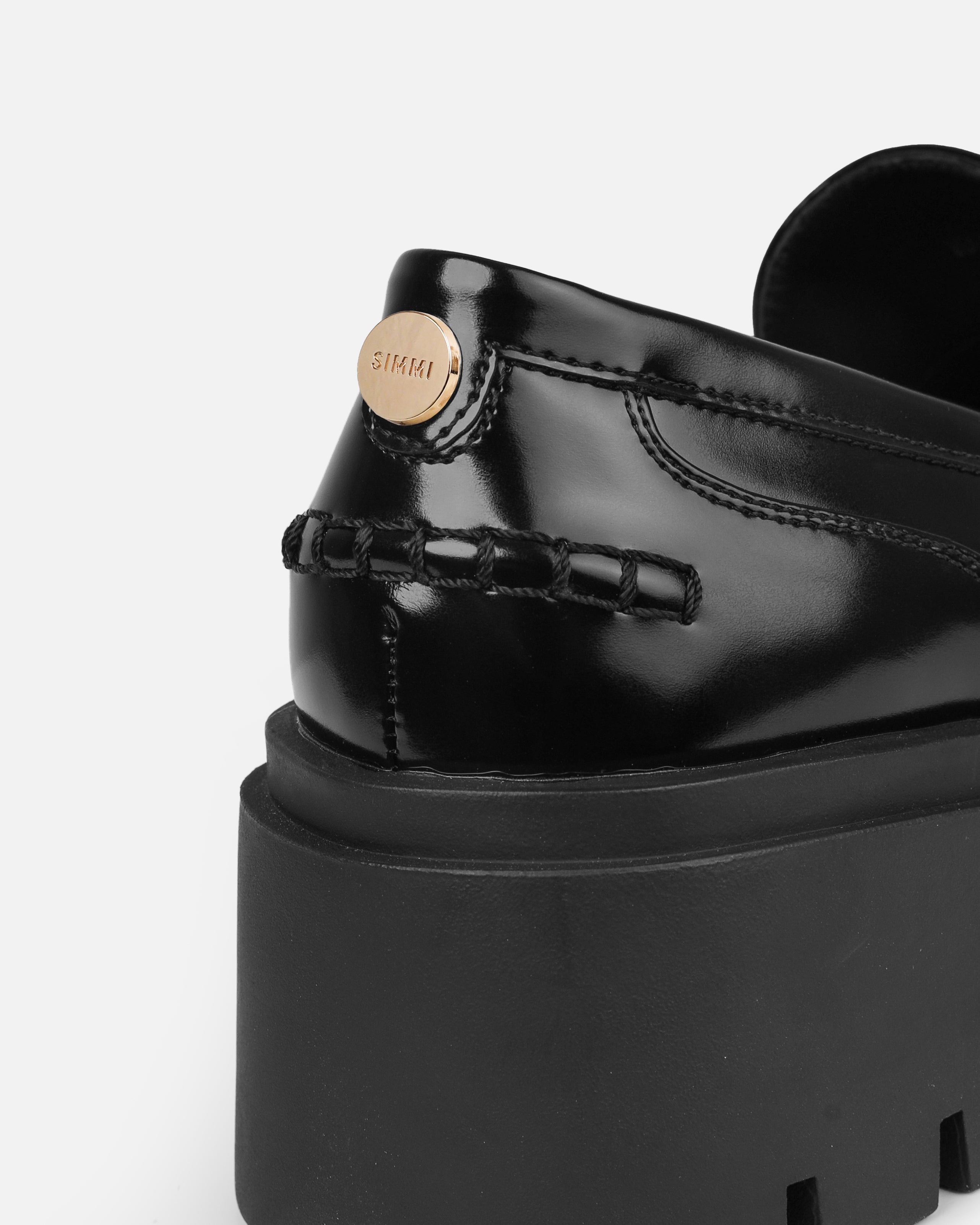 Kane Black Chunky Loafers | SIMMI London