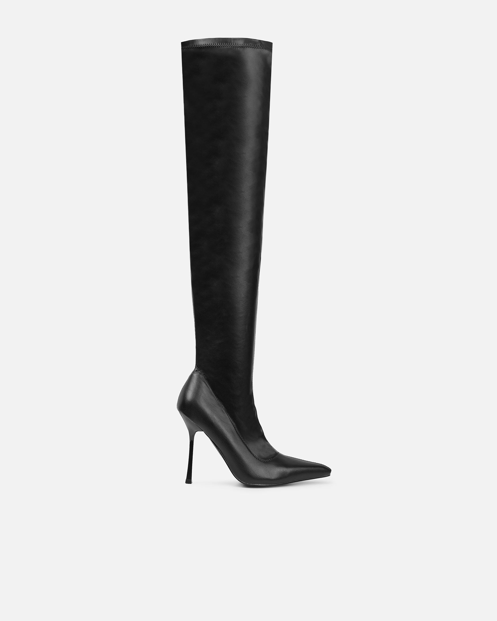 Hades Black Stretch Over The Knee Boots | SIMMI London