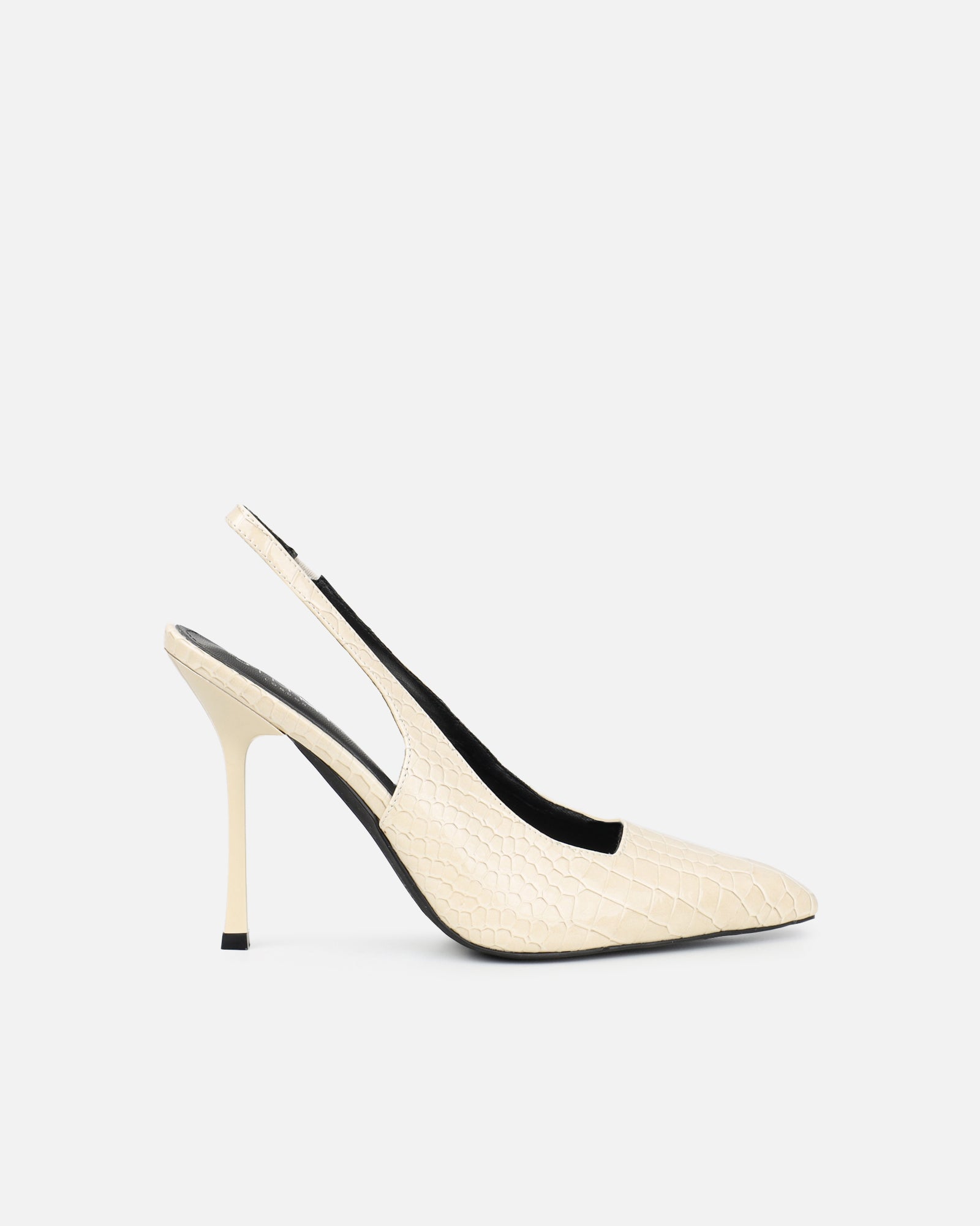 Indira Stone Croc Effect Slingback Court Shoes | SIMMI London