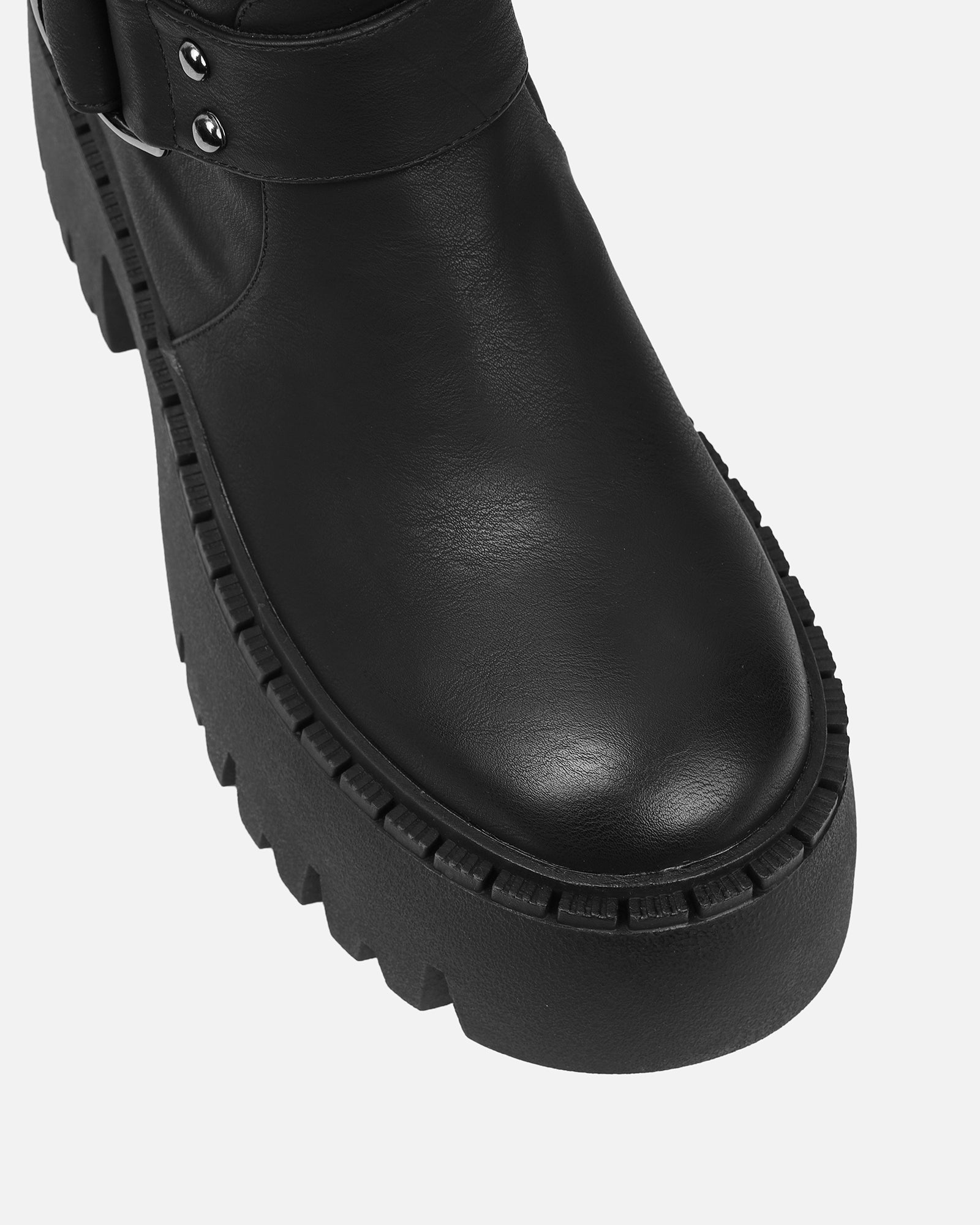 Hamid black chunky biker boots | SIMMI London