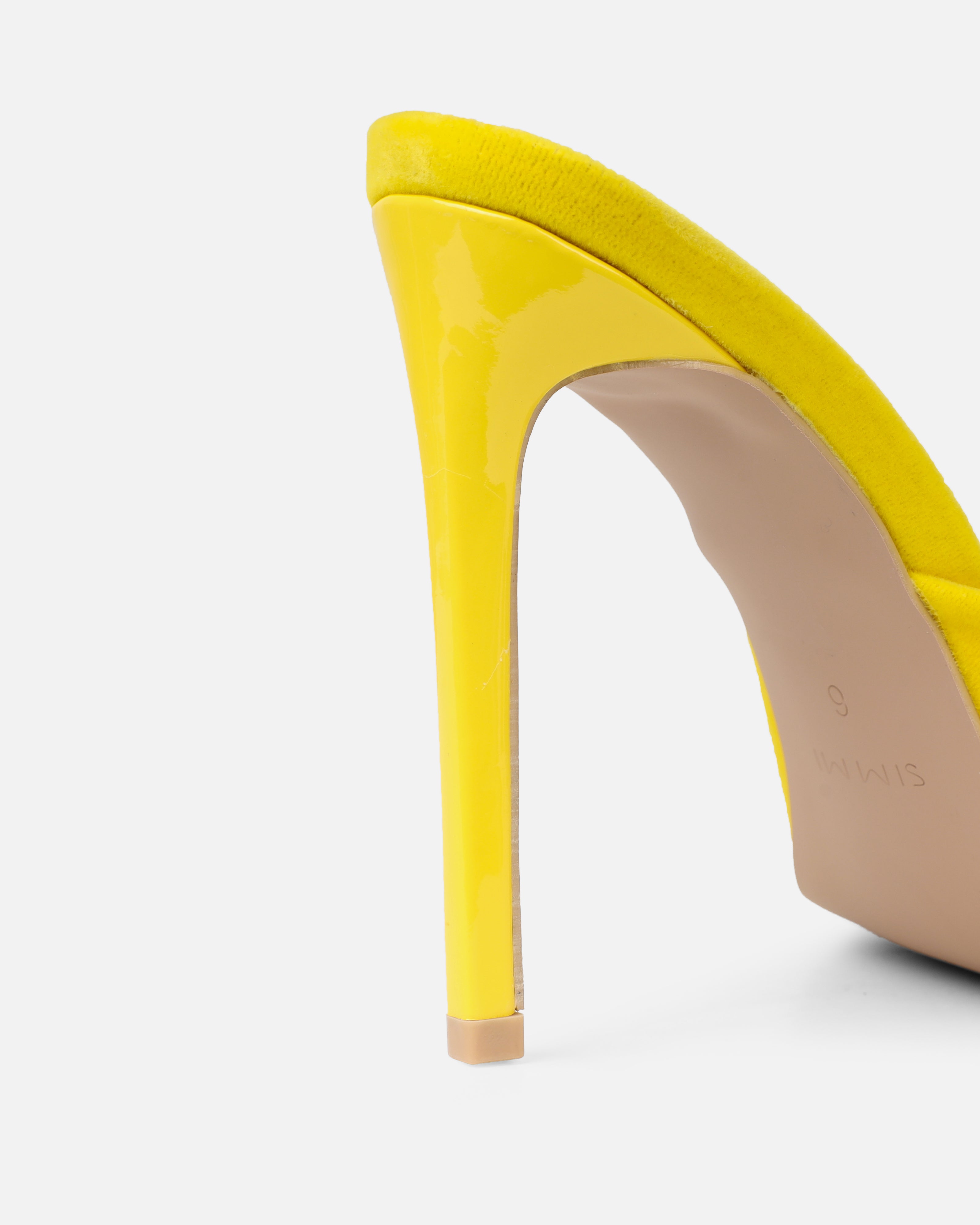 Halima Yellow Suede Bow Detail Heeled Mules | SIMMI London