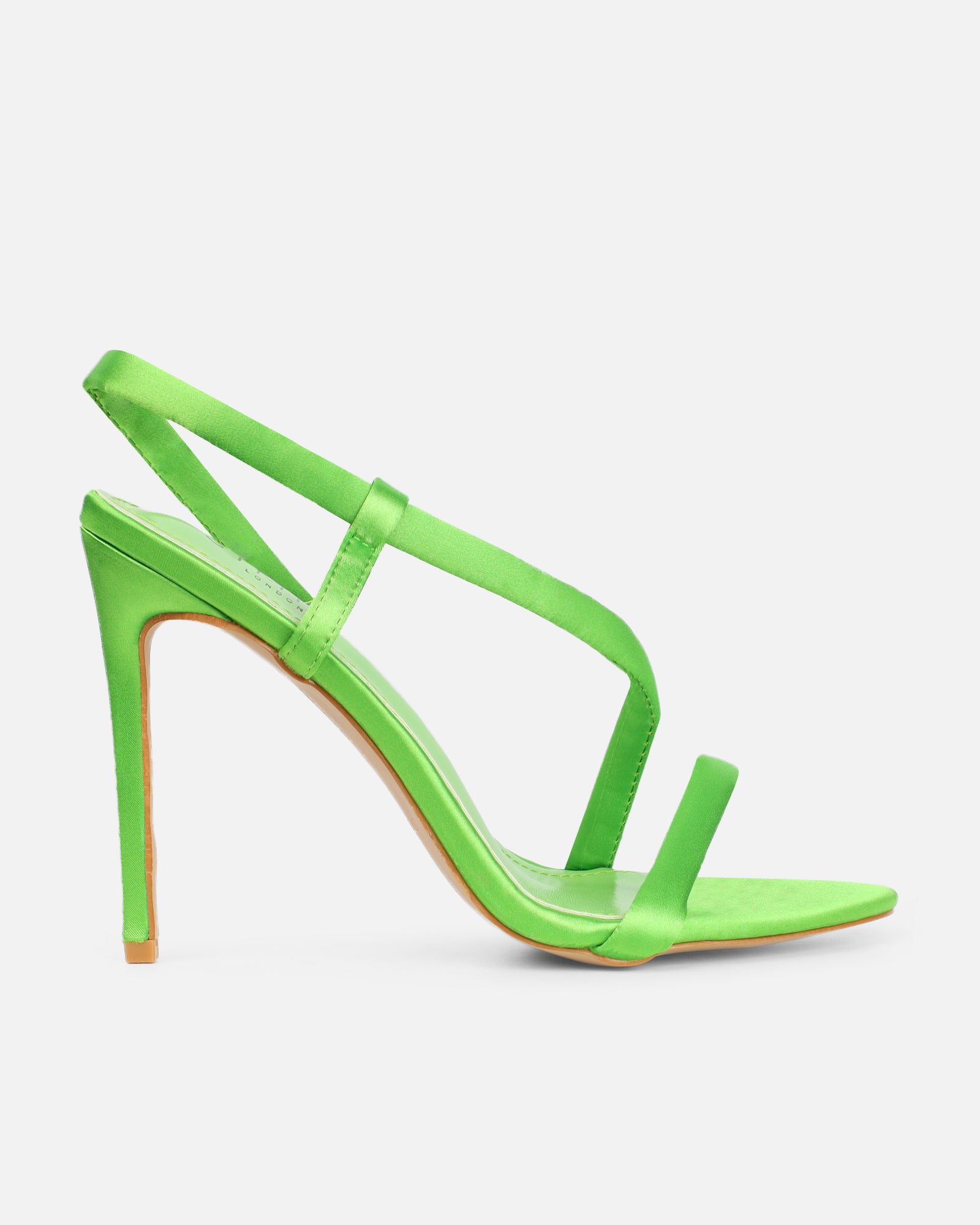 Harlyn Green Satin Padded Heeled Sandals | SIMMI London