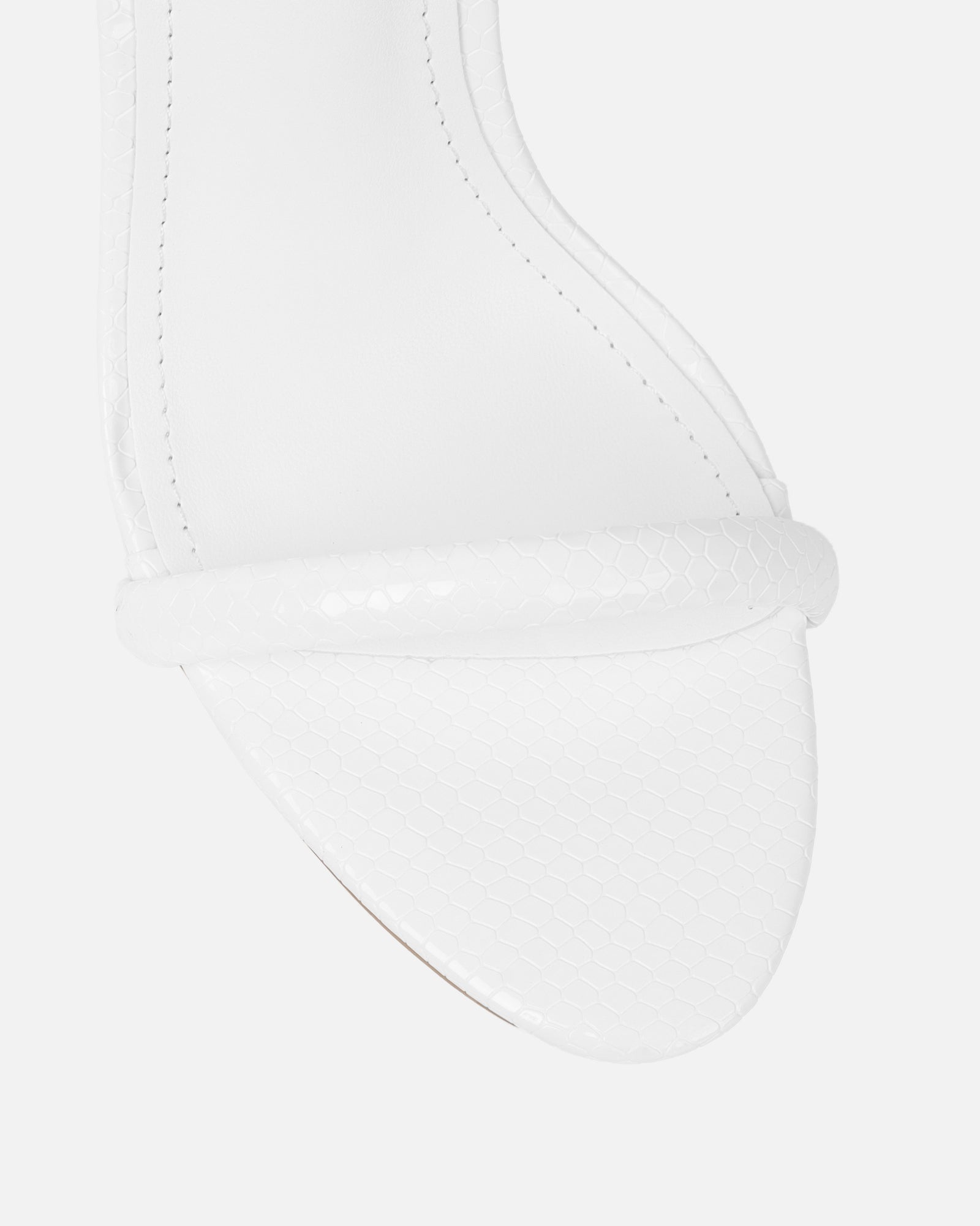 Harika White Snake Chain Detail Heeled Sandals | SIMMI London