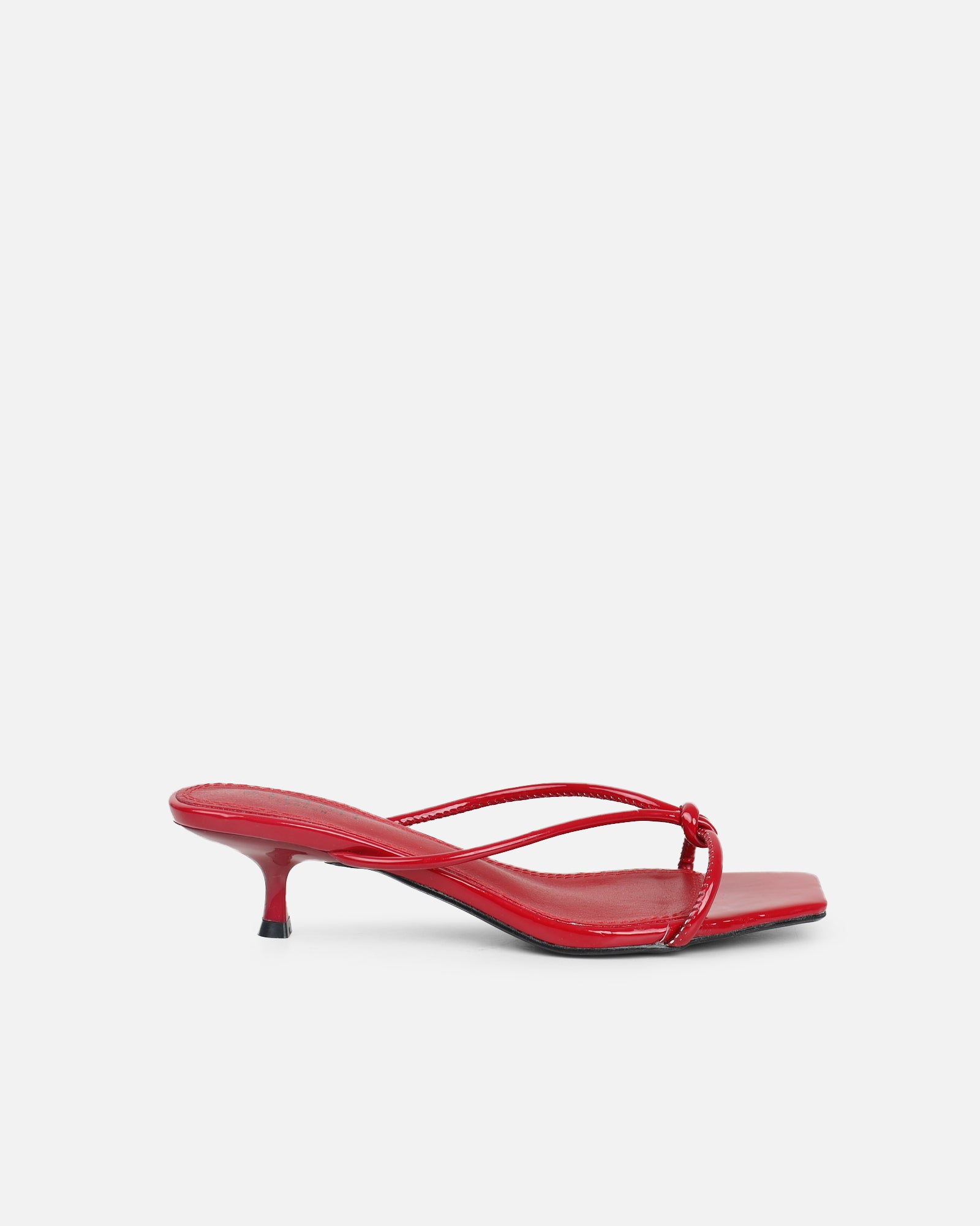 Haylen Burgundy Patent Knotted Mules | SIMMI London