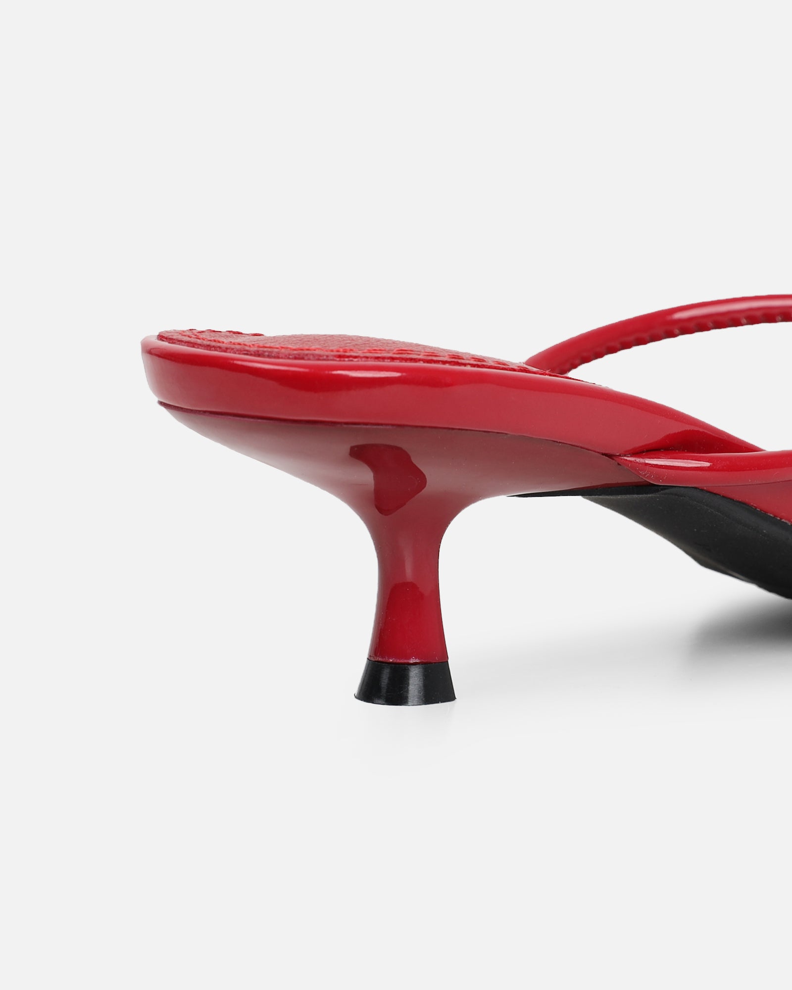 Haylen Burgundy Patent Knotted Mules | SIMMI London