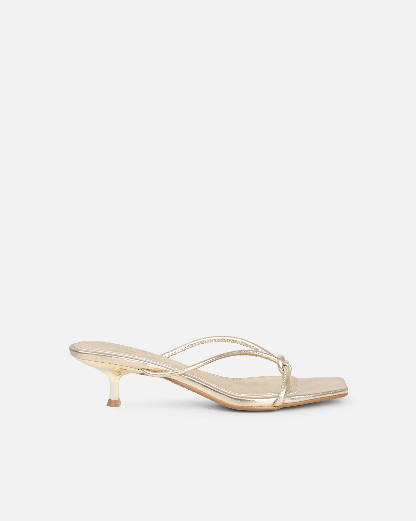 Haylen Gold Metallic Knotted Mules | SIMMI London