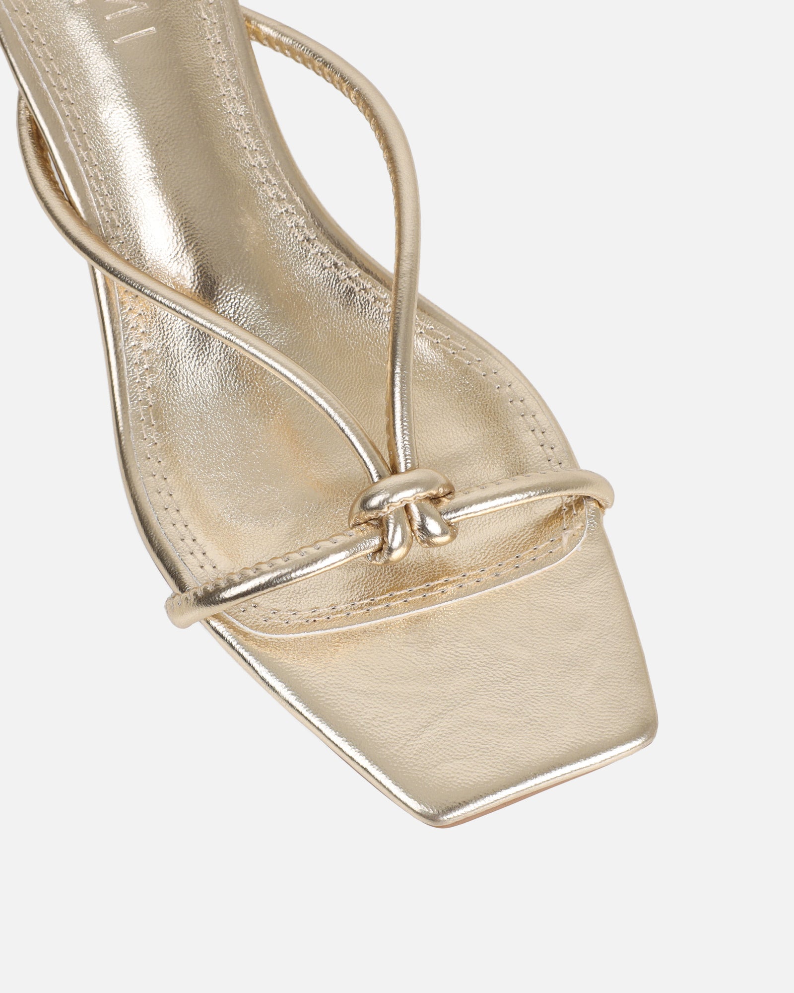 Haylen Gold Metallic Knotted Mules | SIMMI London