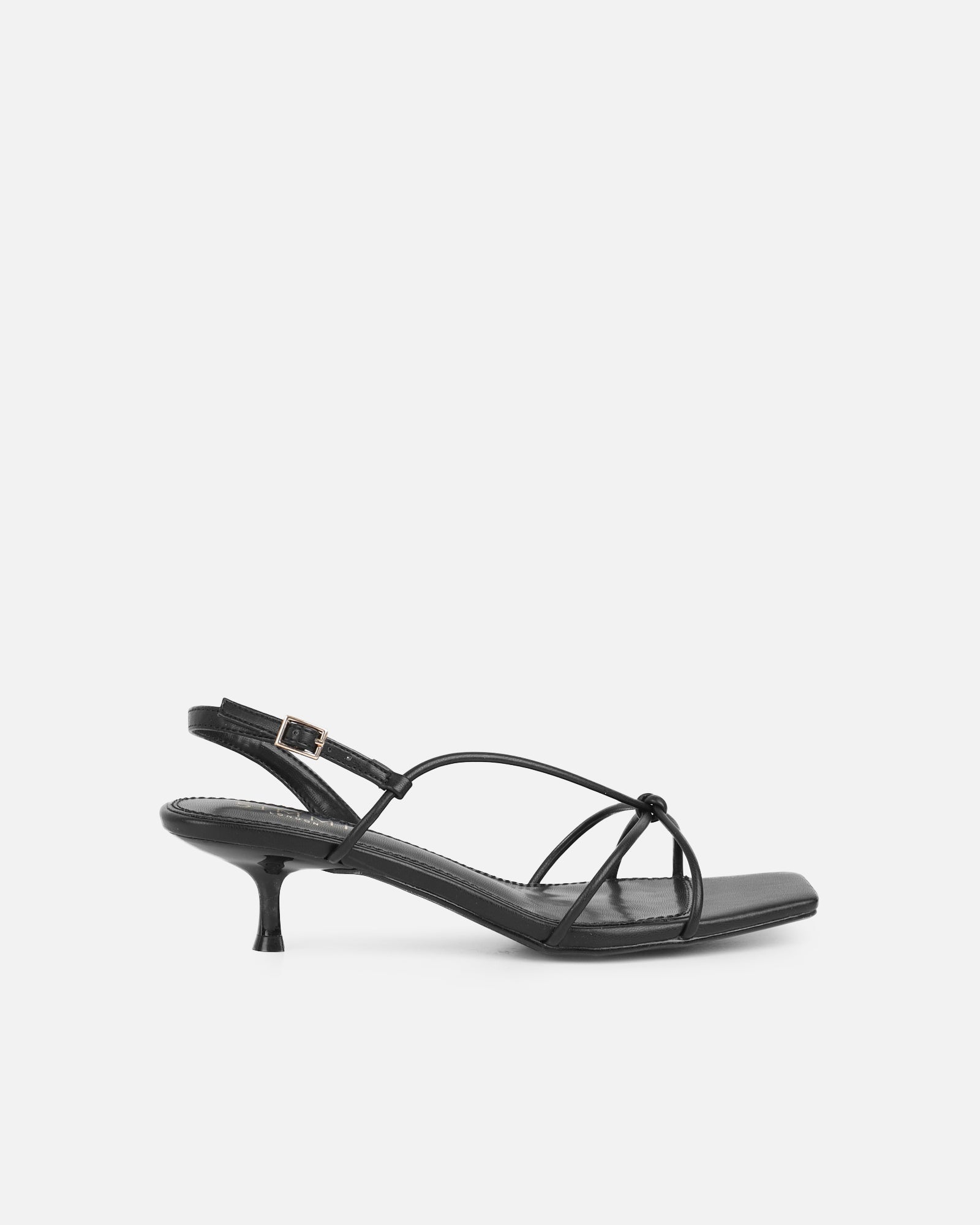 Hanah Black Strappy Kitten Heels | SIMMI London