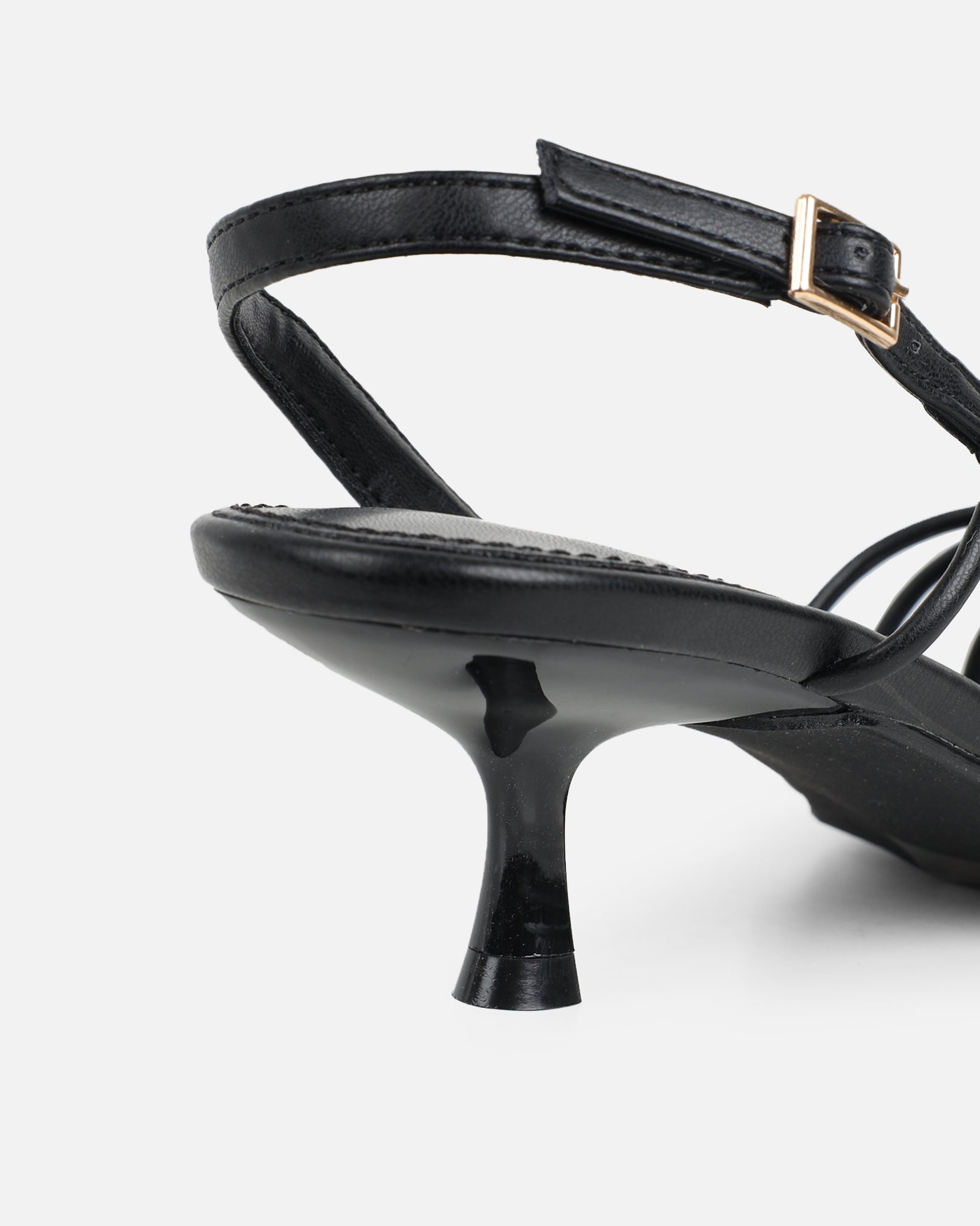 Hanah Black Strappy Kitten Heels | SIMMI London