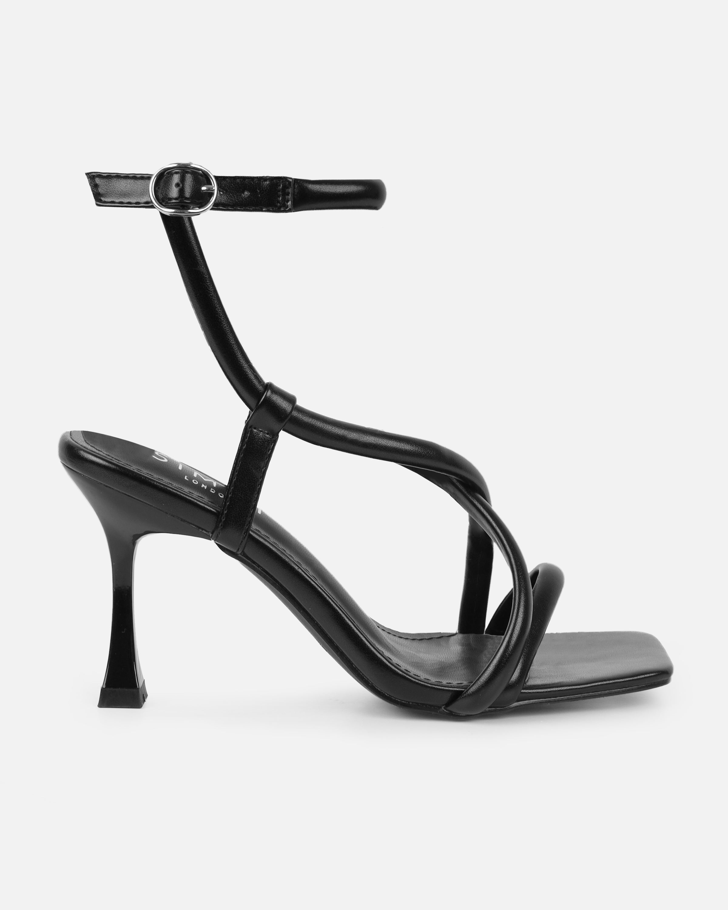 Hazal Black Mid Heeled Sandals | SIMMI London