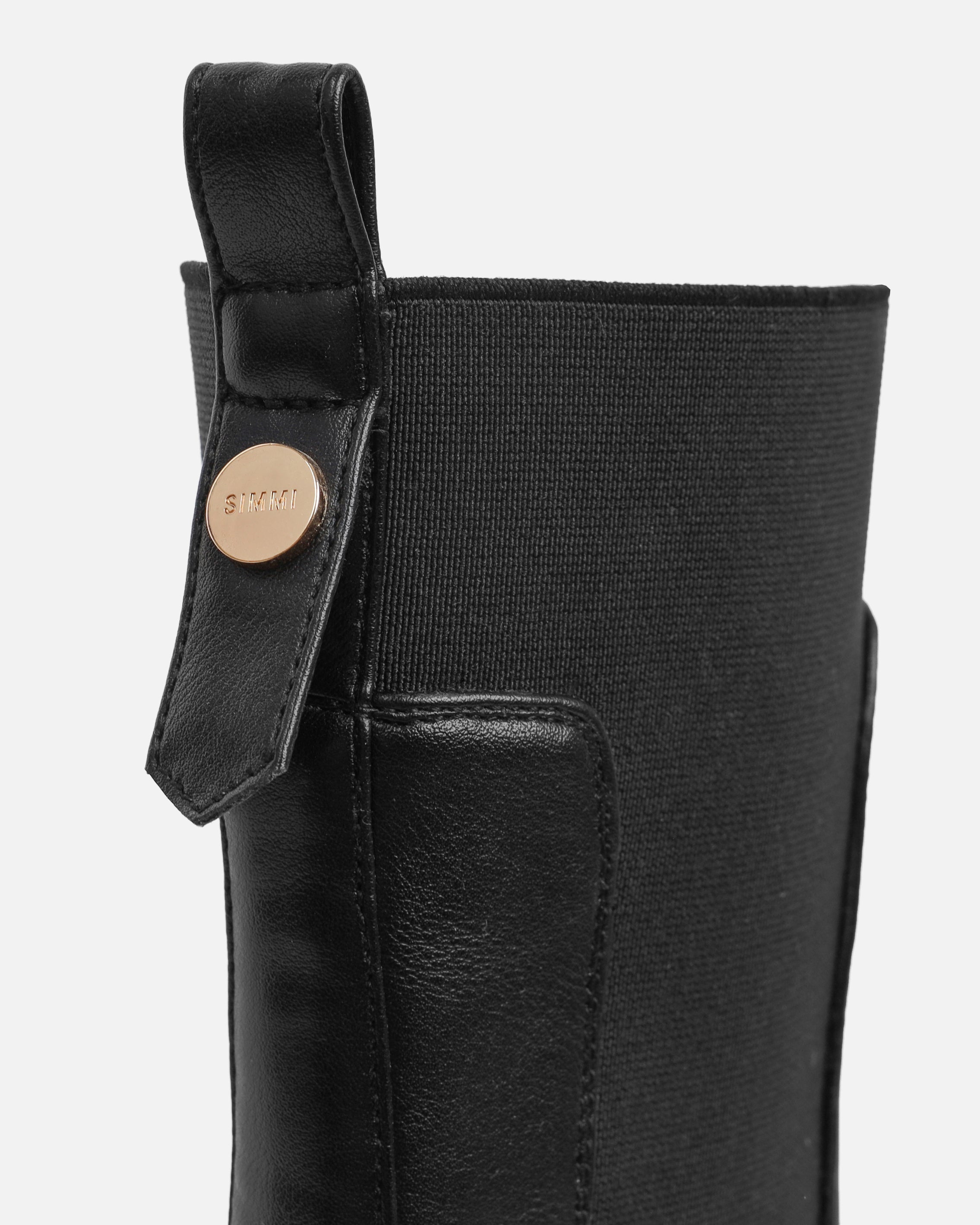 Heckton Black Flat Chunky Ankle Boots | SIMMI London