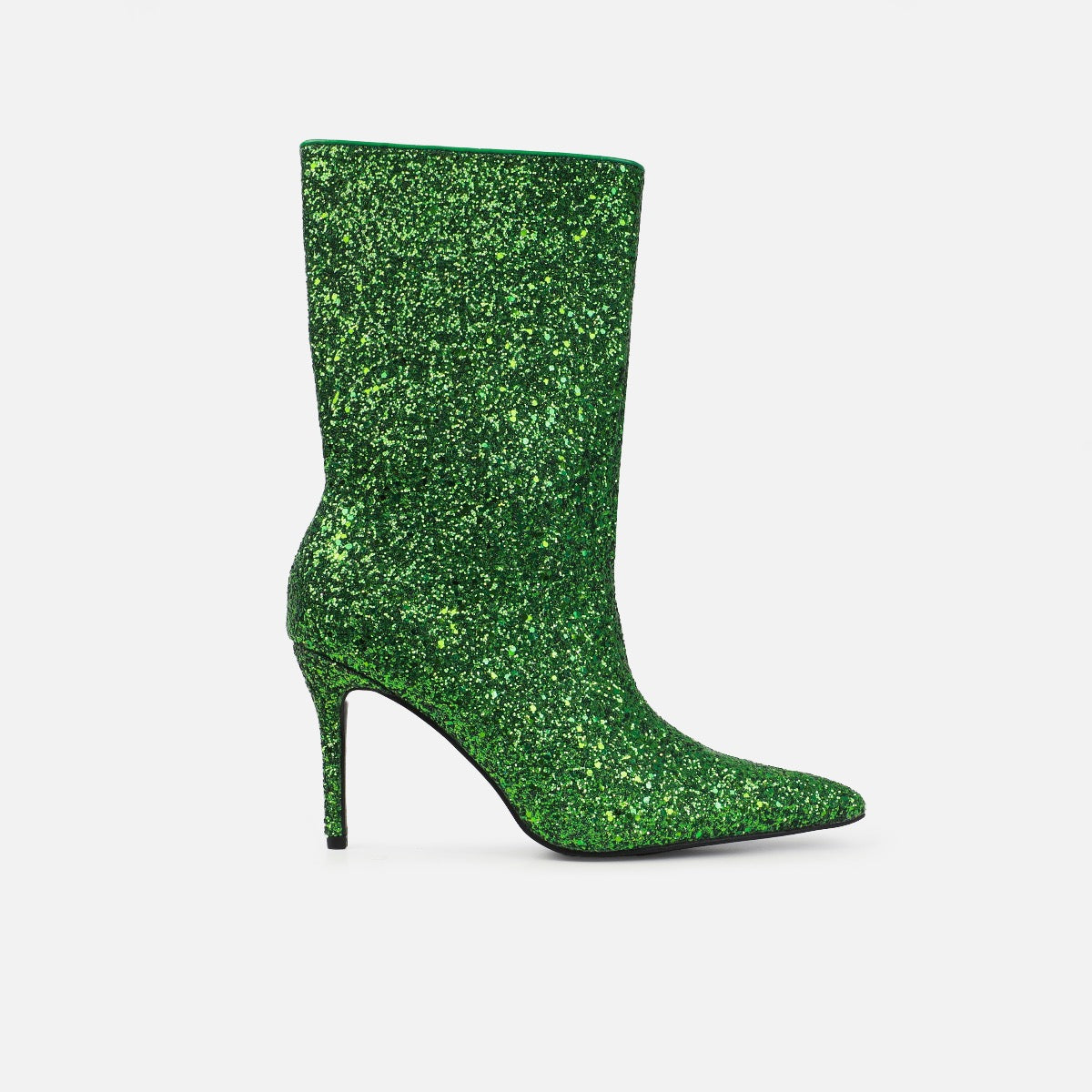 Houda Green Glitter Ankle Boots | SIMMI London