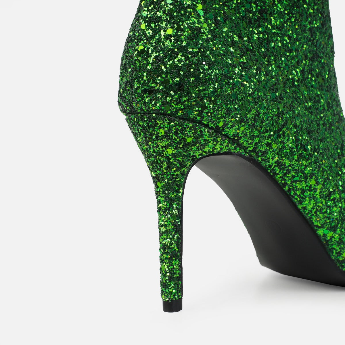 Houda Green Glitter Ankle Boots | SIMMI London