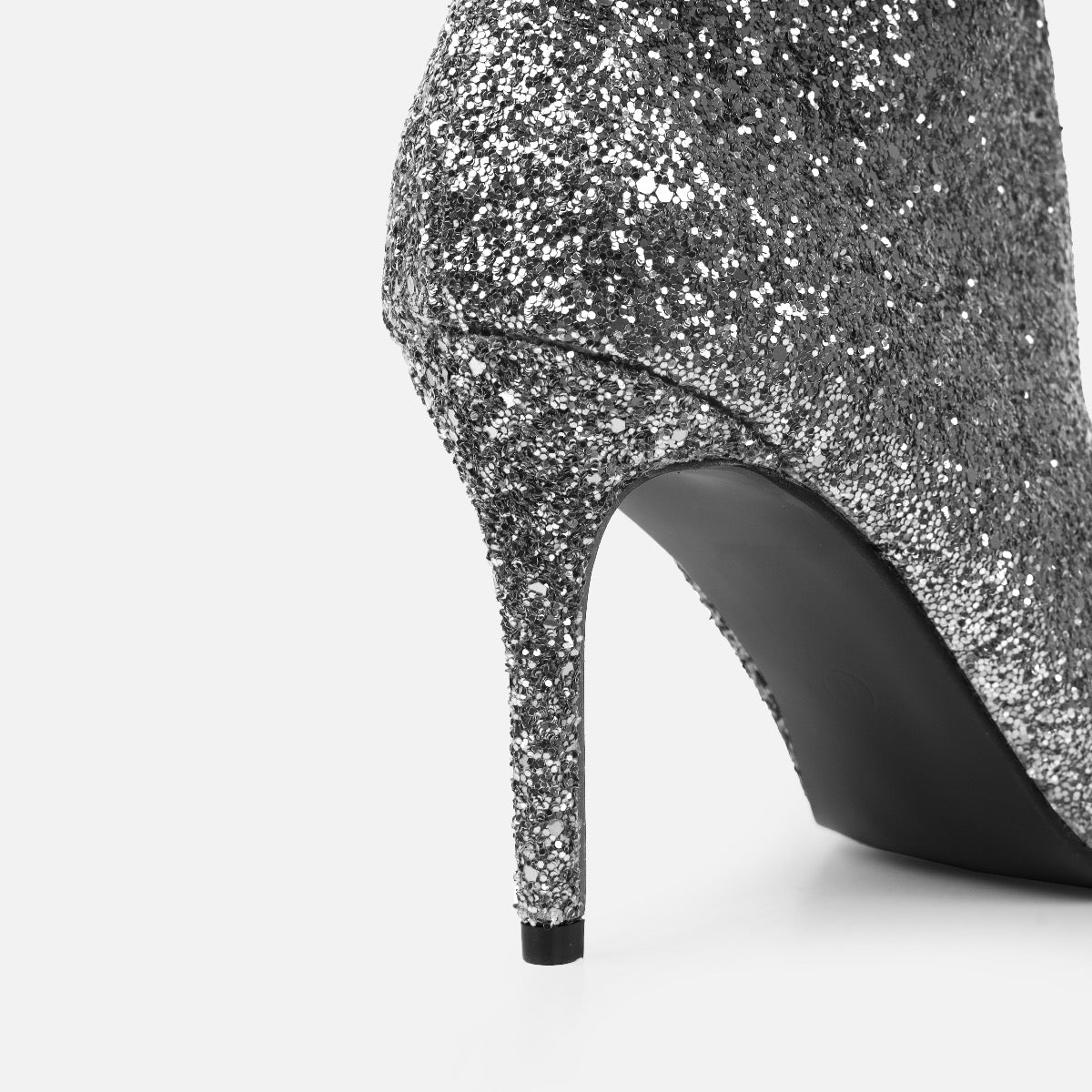 Houda Silver Glitter Ankle Boots | SIMMI London