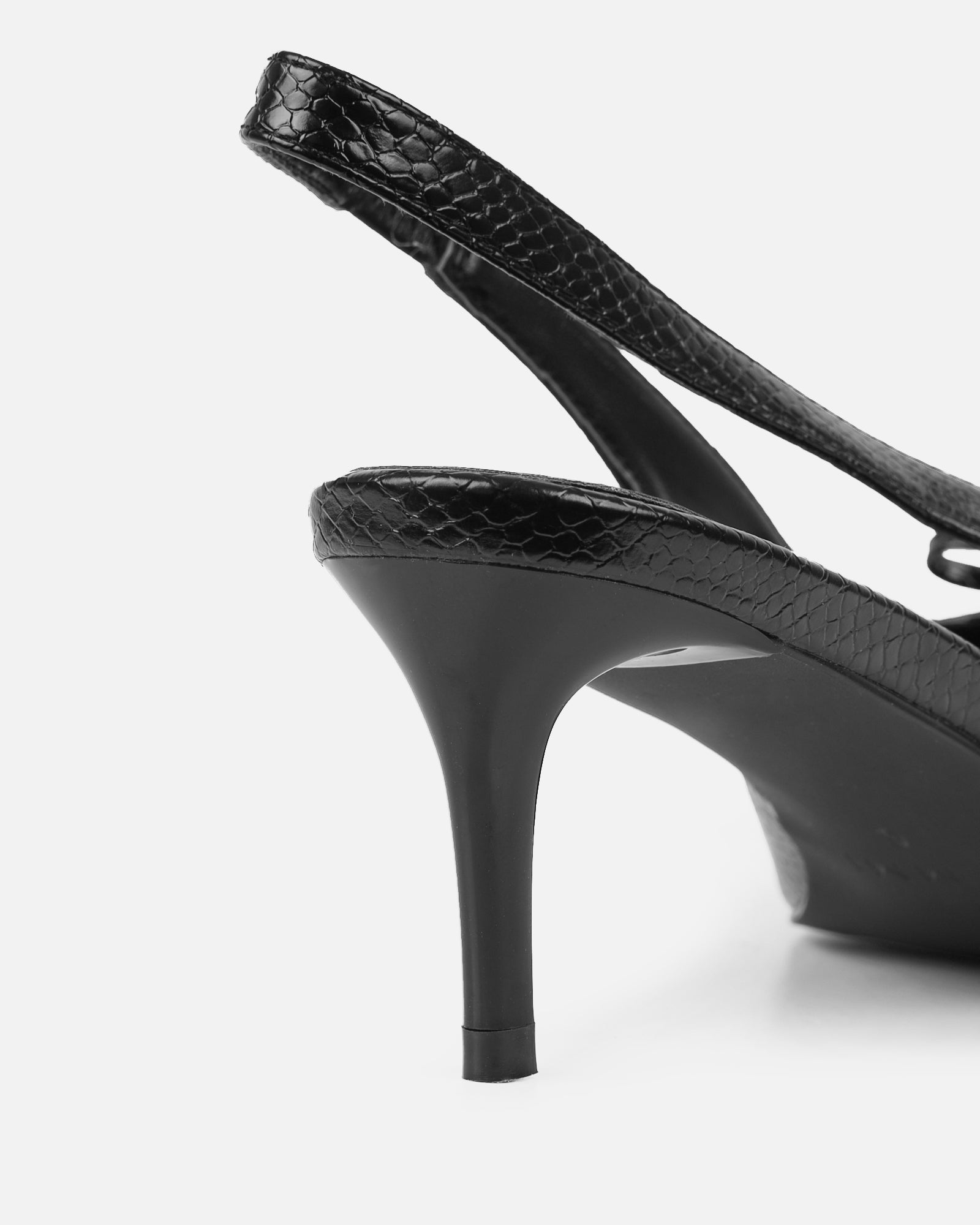 Huxx Black Faux Snake Effect Lace Up Low Court Shoes | SIMMI London