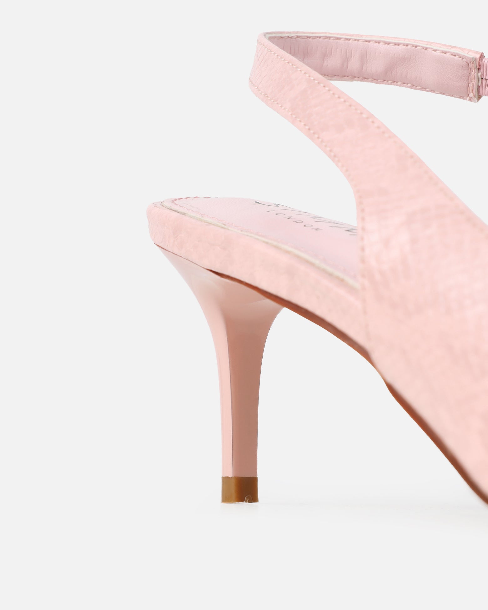 Huxx Pink Faux Snake Lace Detail Low Court Shoes | SIMMI London