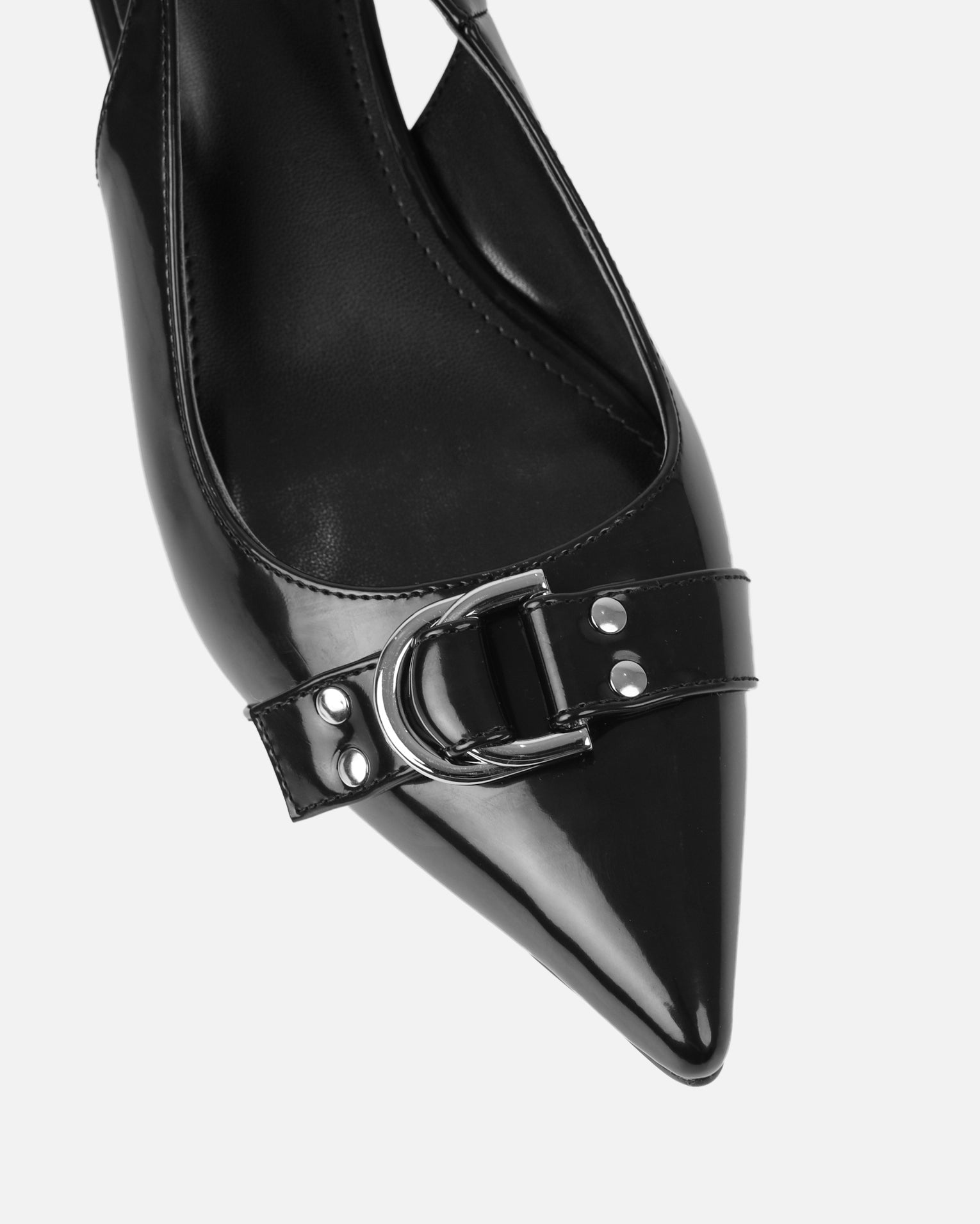 Garnet Black Low Court Shoes | SIMMI London