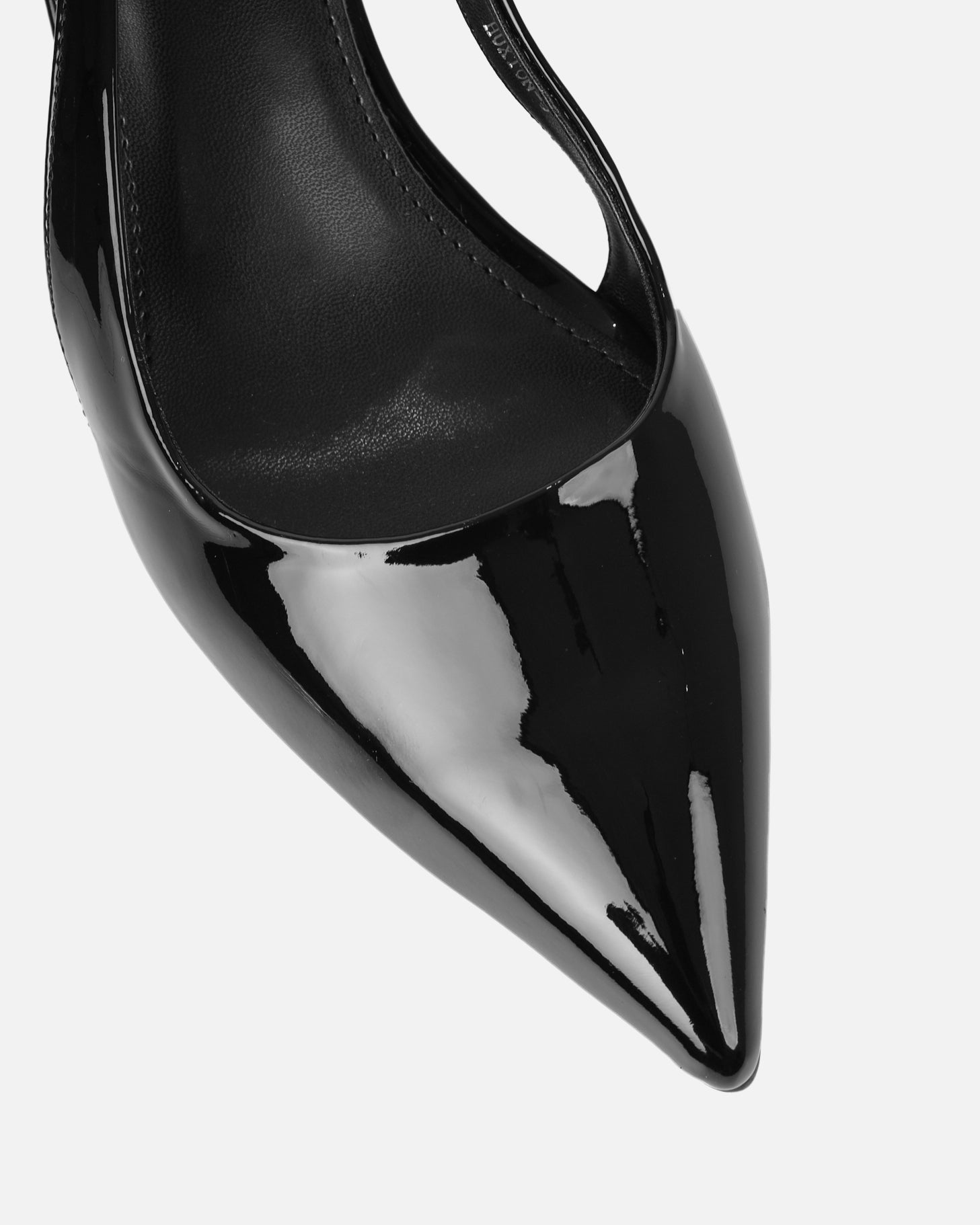 Cecily Black Patent Low Sling Back Court Shoes | SIMMI London