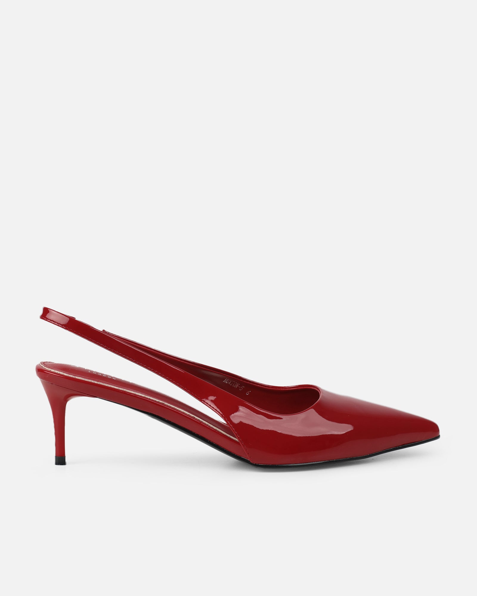 Cecily Dark Red Patent Low Sling Back Court Shoes | SIMMI London