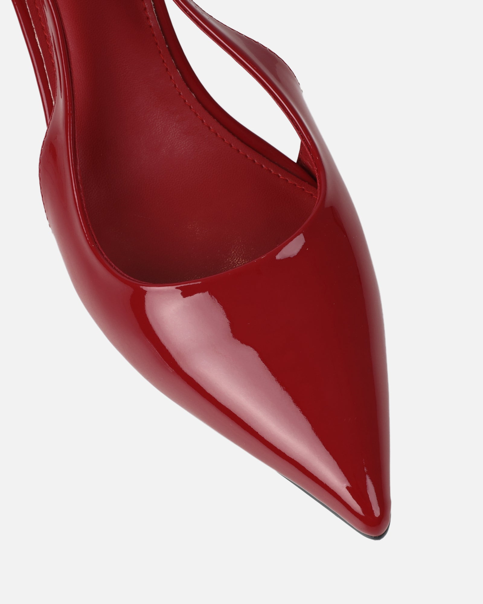 Cecily Dark Red Patent Low Sling Back Court Shoes | SIMMI London