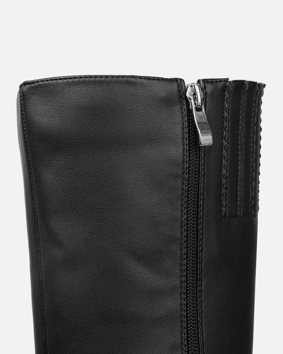 Benton Black Knee High Chunky Biker Boots | SIMMI London