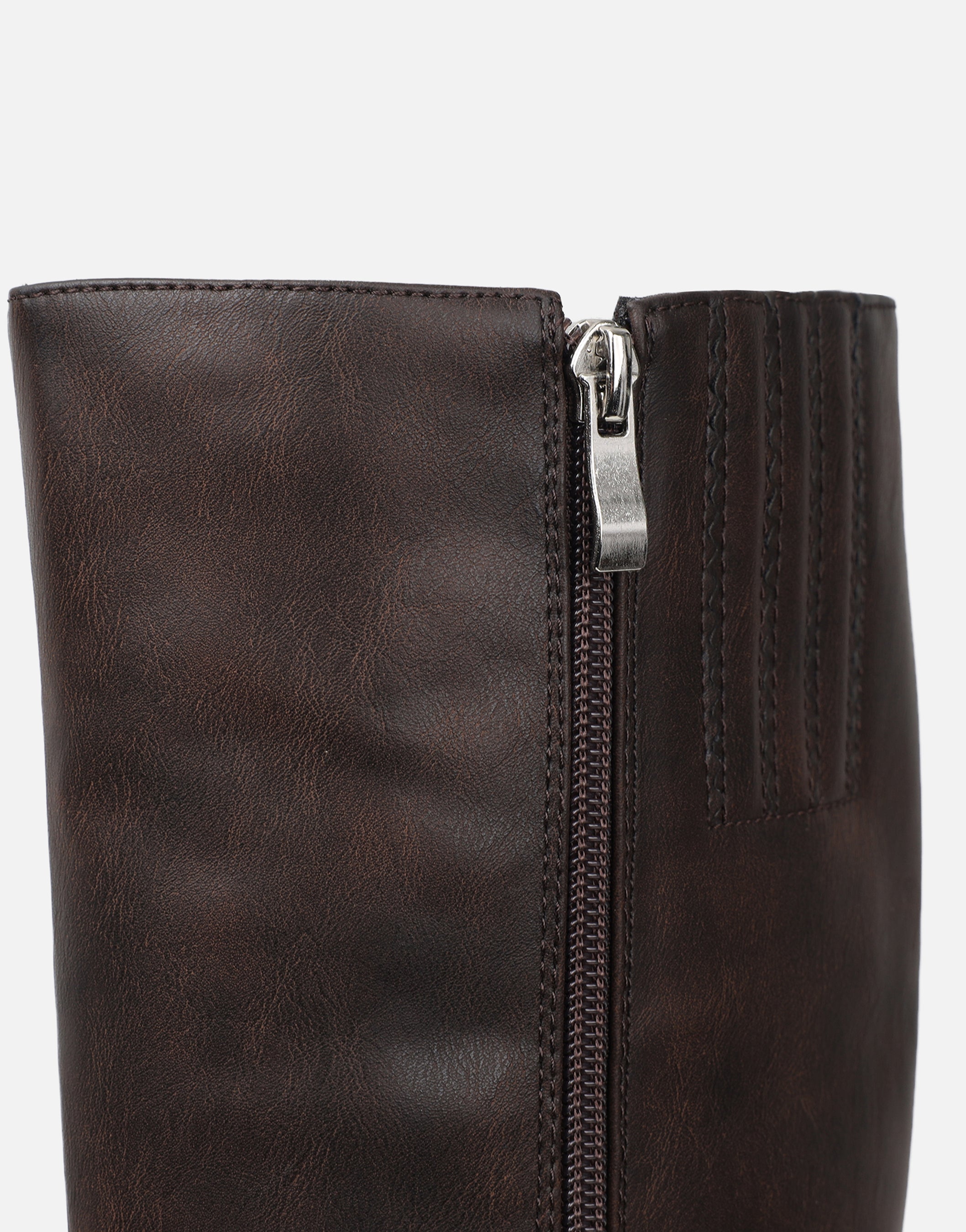 Benton Vintage Brown Knee High Chunky Biker Boots | SIMMI London