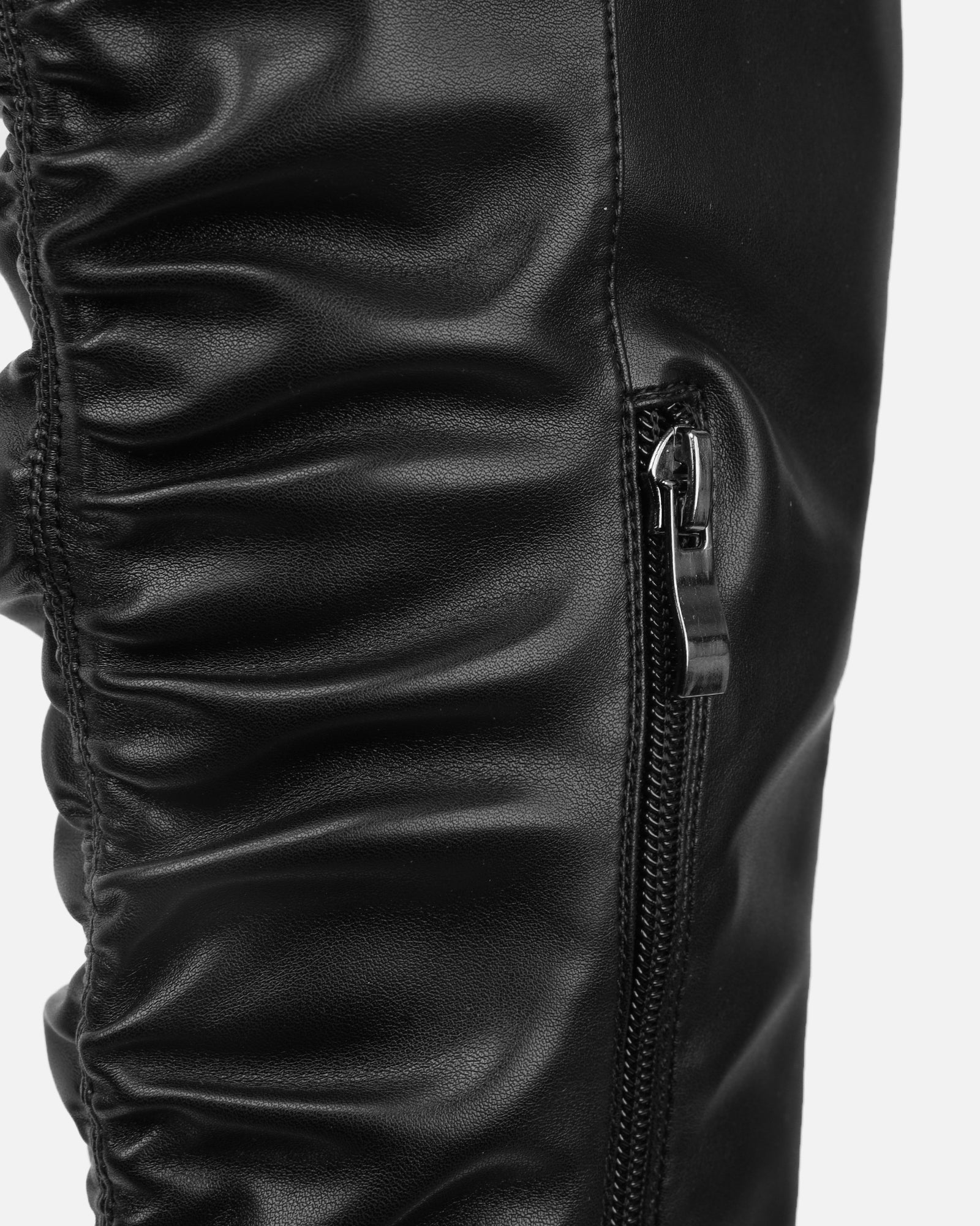 Igor black thigh high ruched stiletto boots | SIMMI London