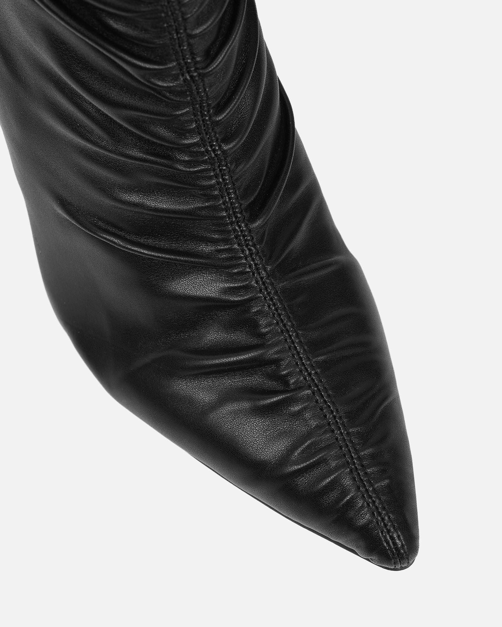 Igor black thigh high ruched stiletto boots | SIMMI London