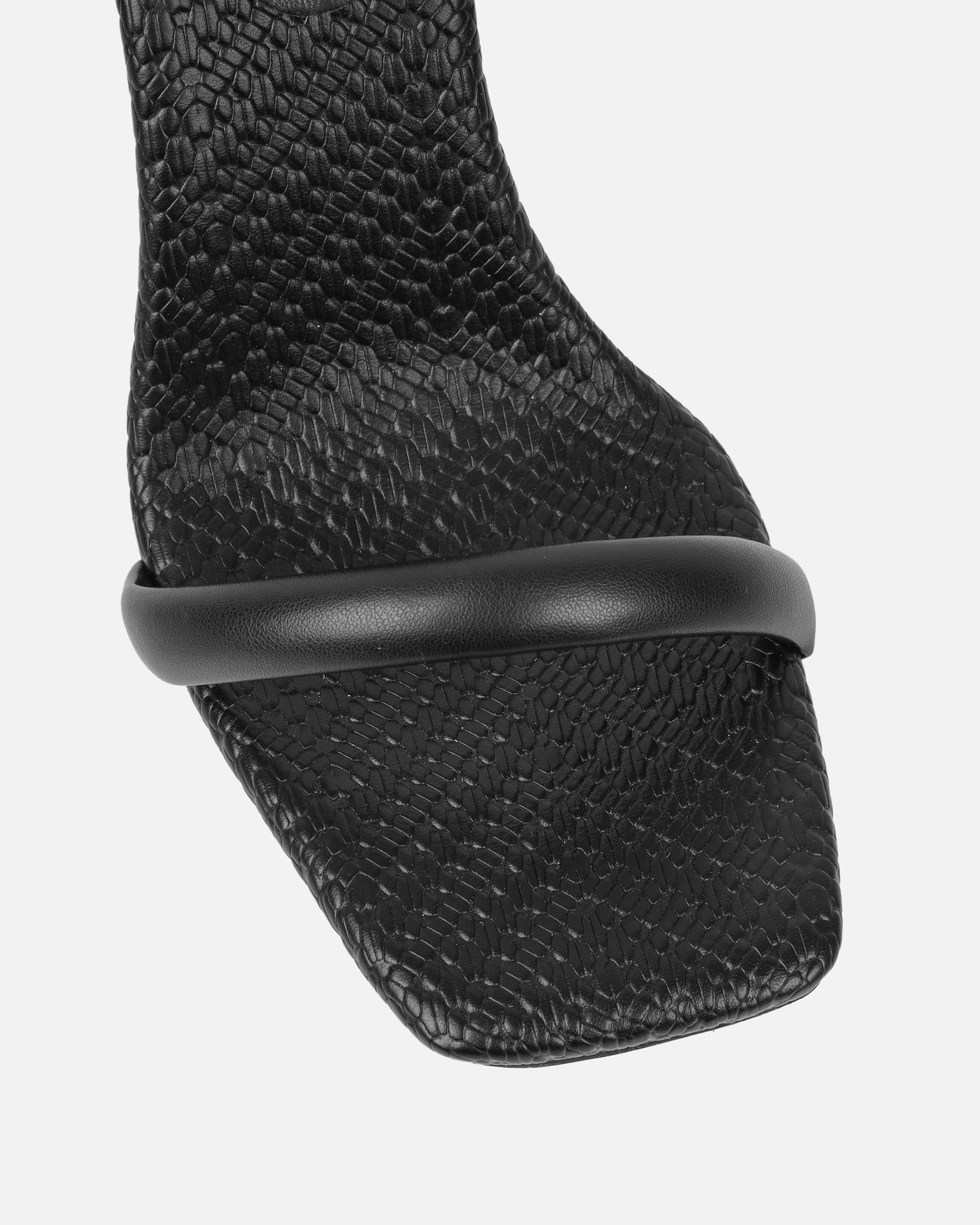 Inara Black Sculptural Heeled Sandals | SIMMI London