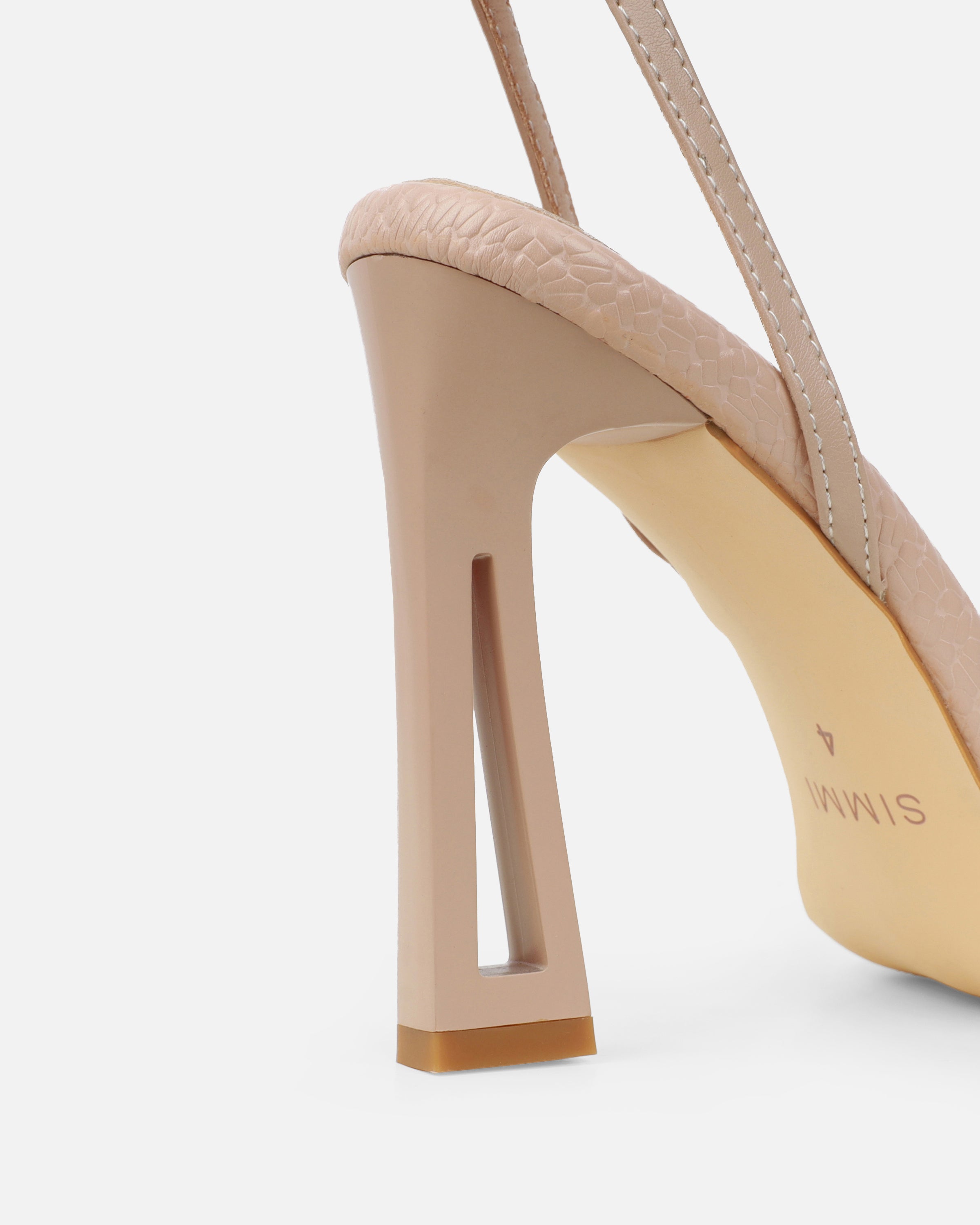 Inara Nude Sculptural Heeled Sandals | SIMMI London