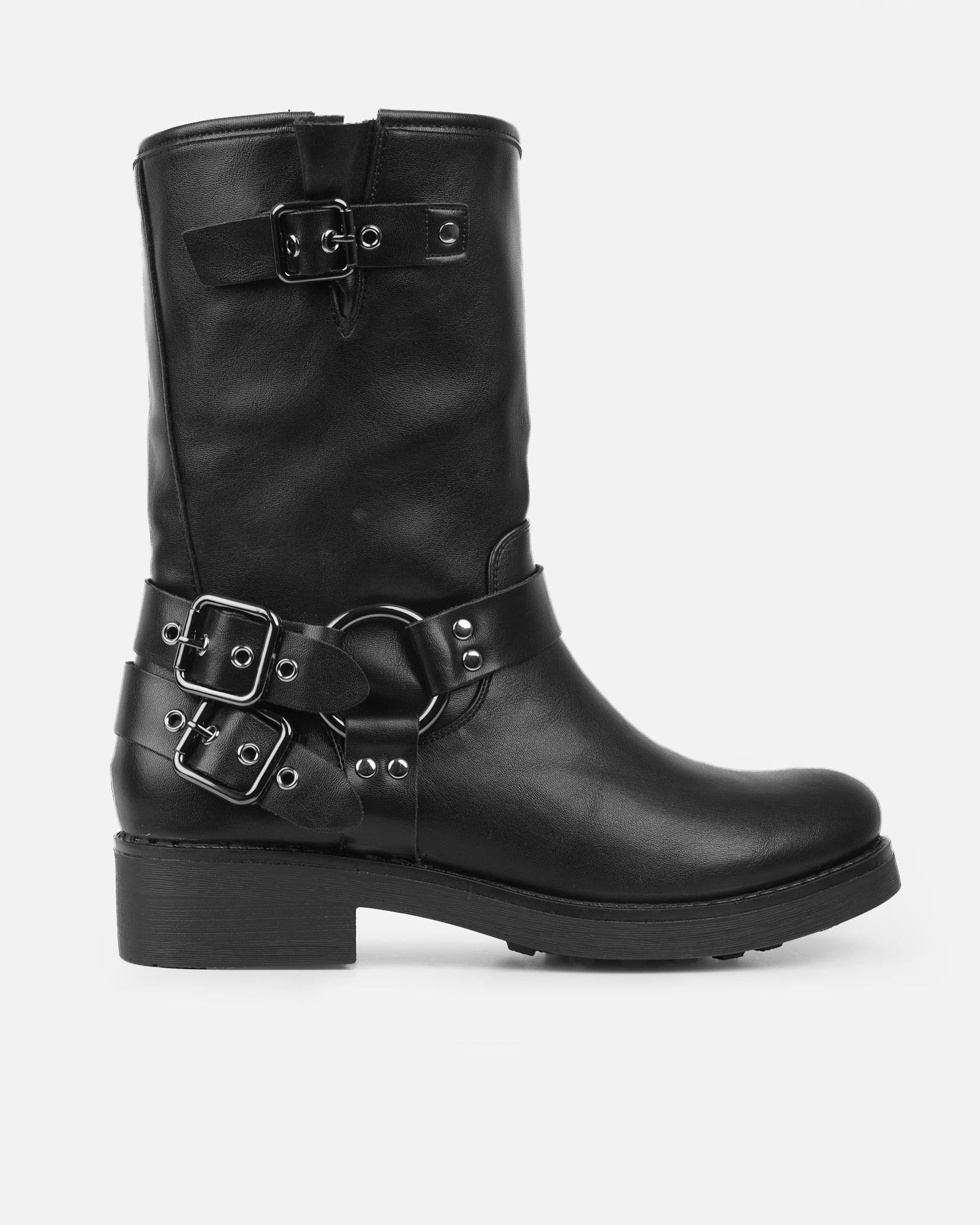Indi Black Short Biker Boots | SIMMI London