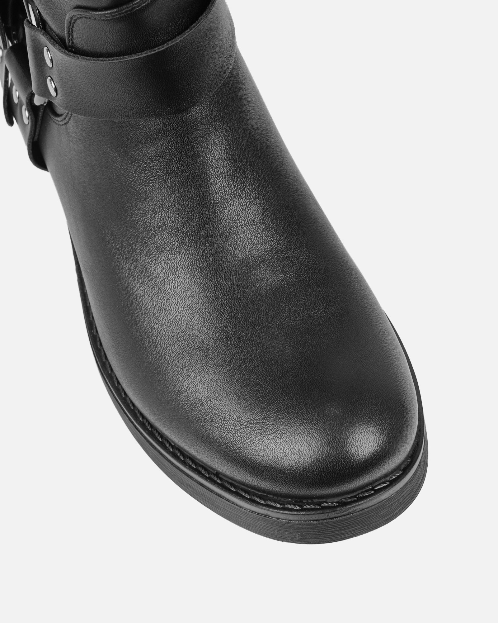 Indi Black Short Biker Boots | SIMMI London