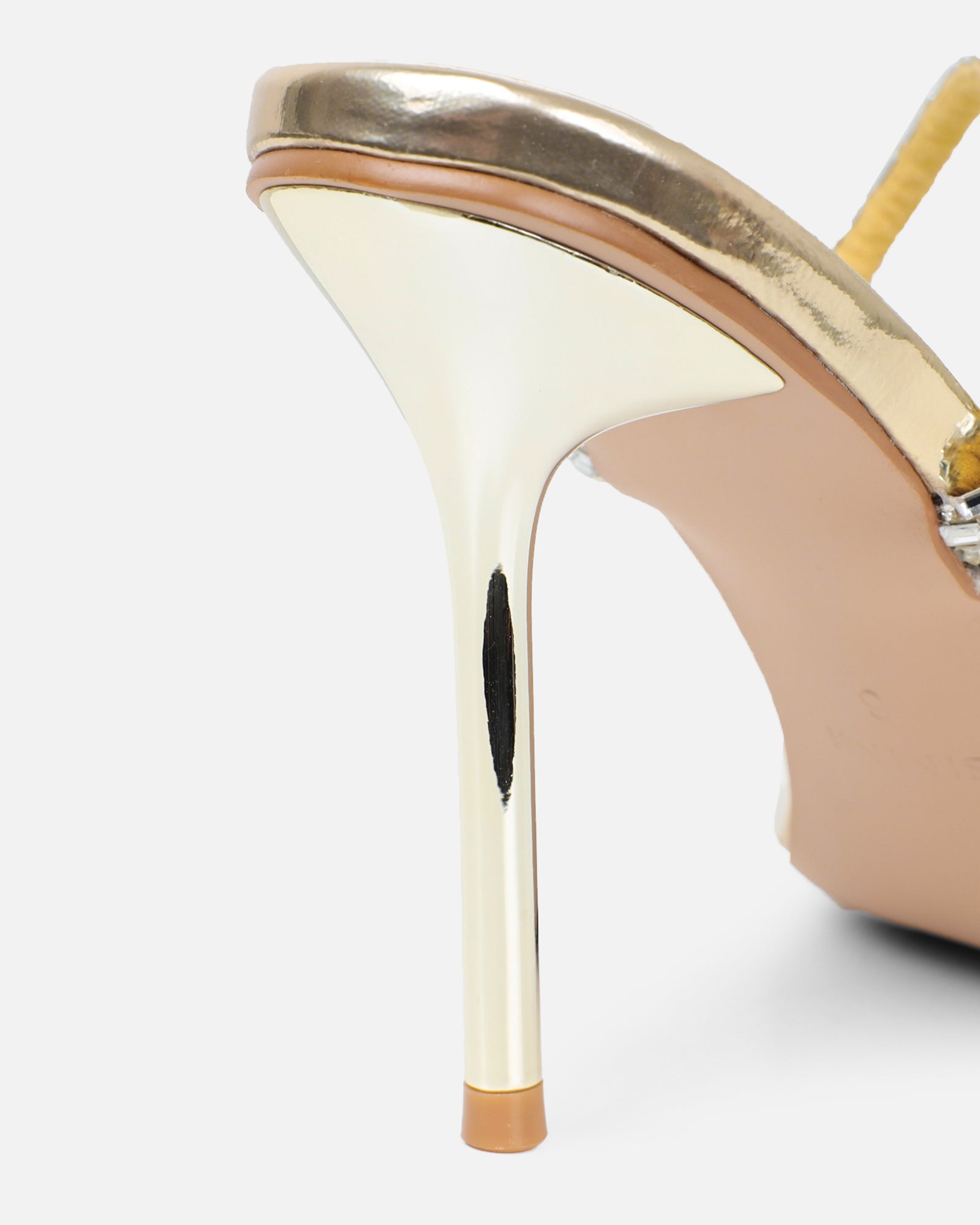 Inessa gold mirror diamante heeled sandals | SIMMI London