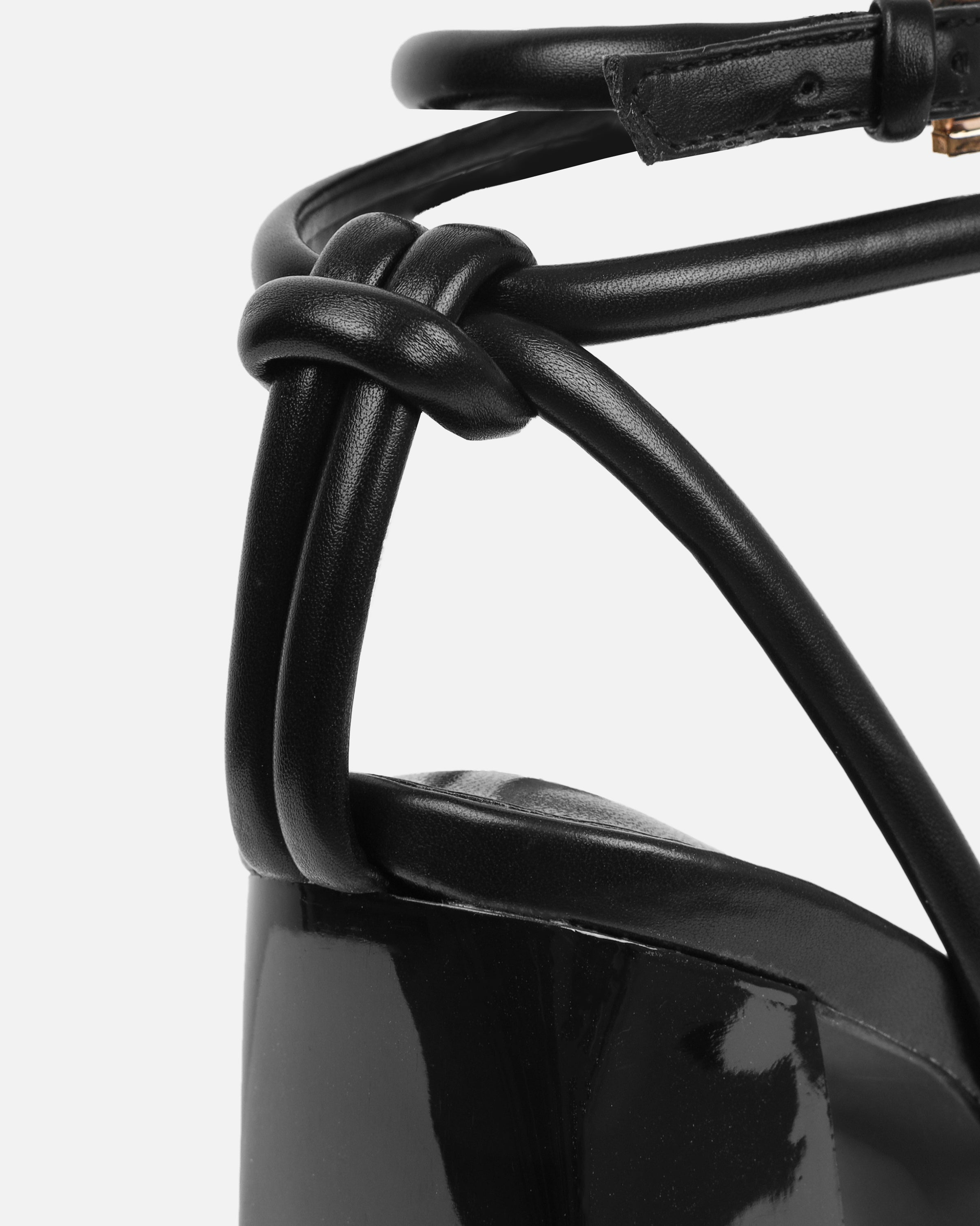 Gamela Black Strappy Block Heels | SIMMI London