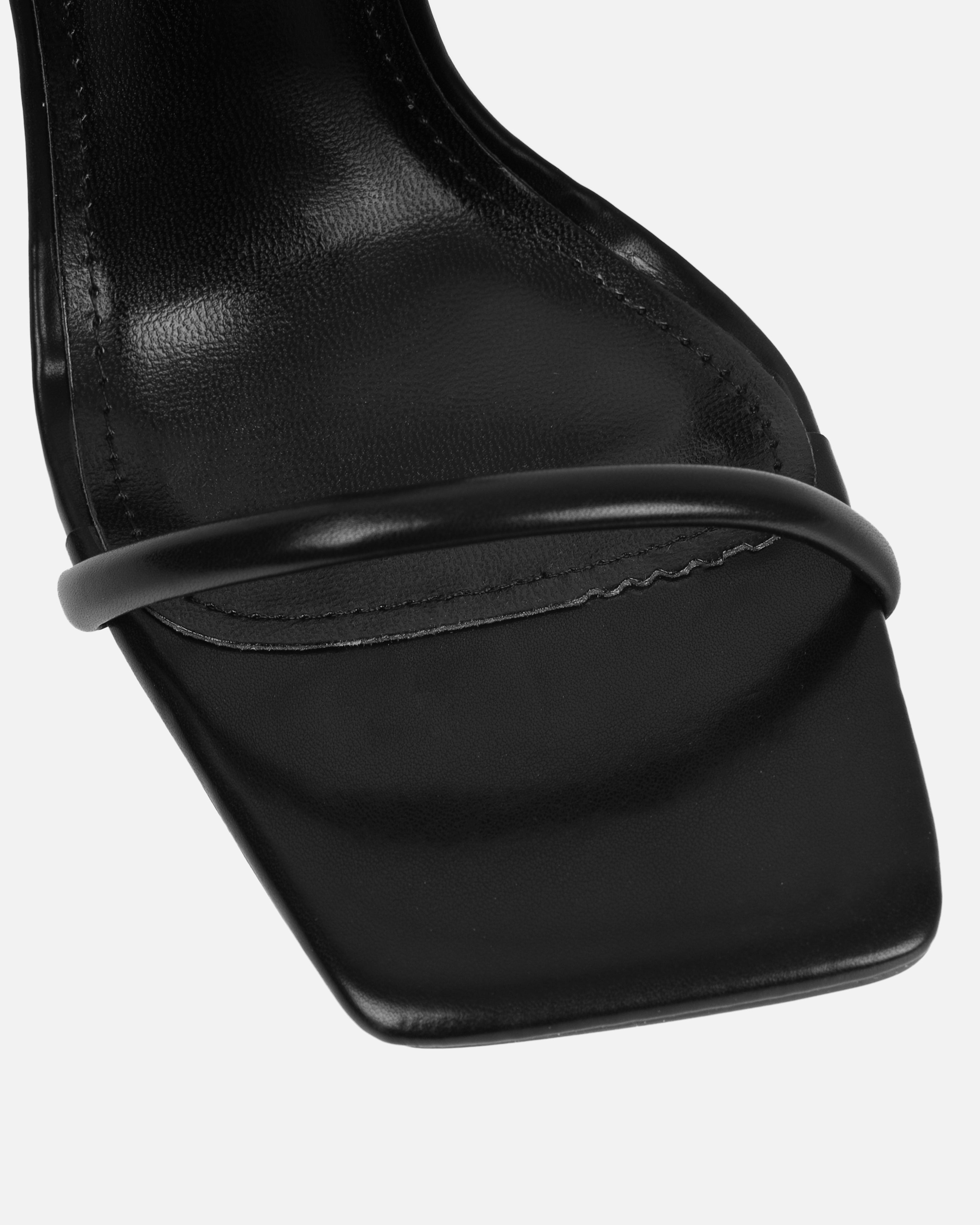 Gamela Black Strappy Block Heels | SIMMI London