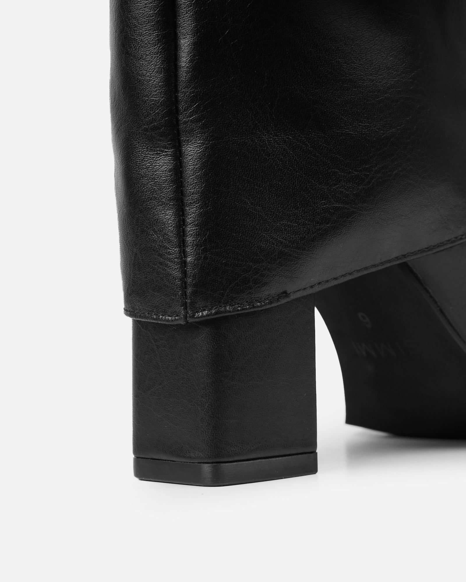 Tamiar black fold over block heeled knee boots | SIMMI London