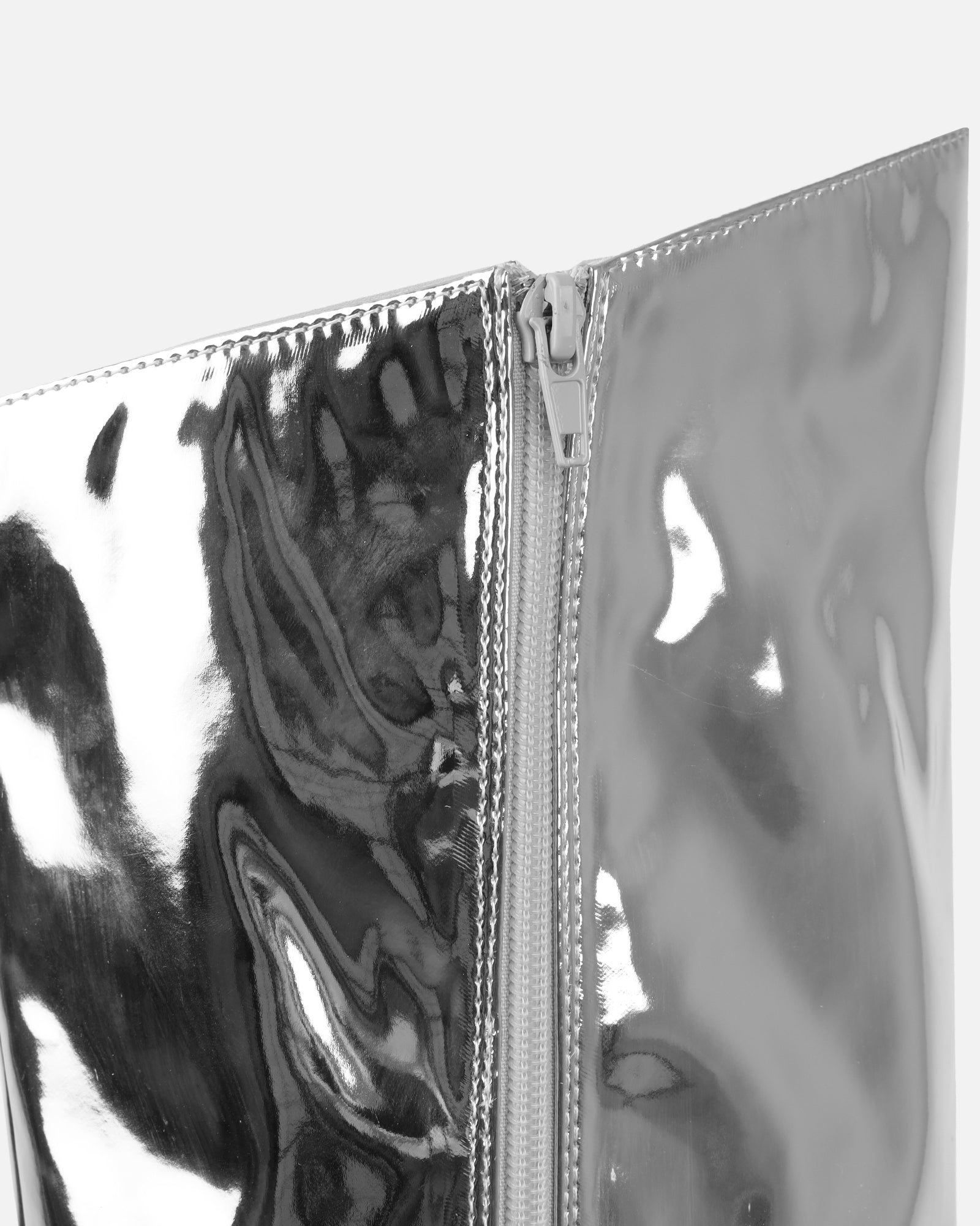 Jairo Silver Metallic Knee High Boots | SIMMI London