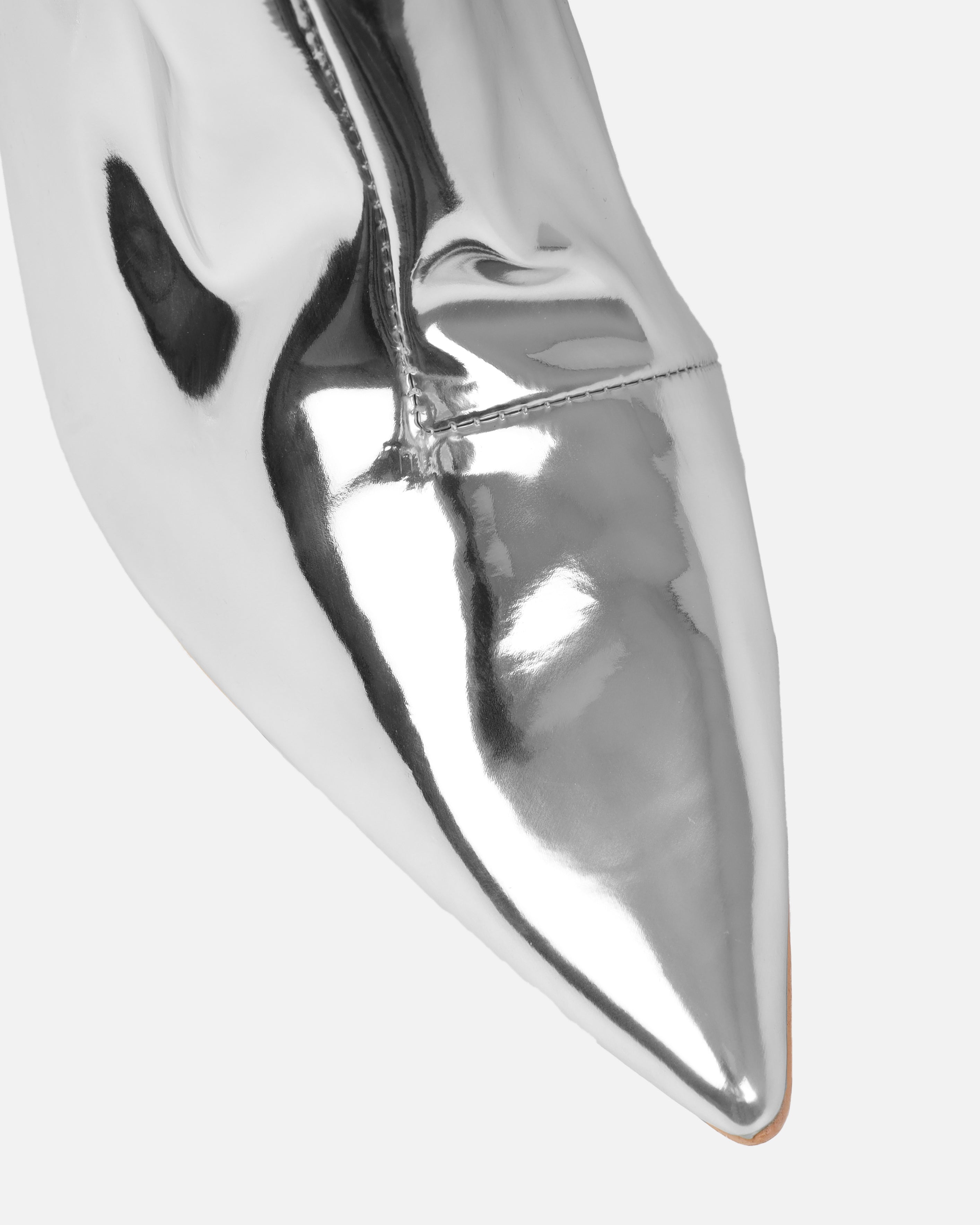 Jairo Silver Metallic Knee High Boots | SIMMI London