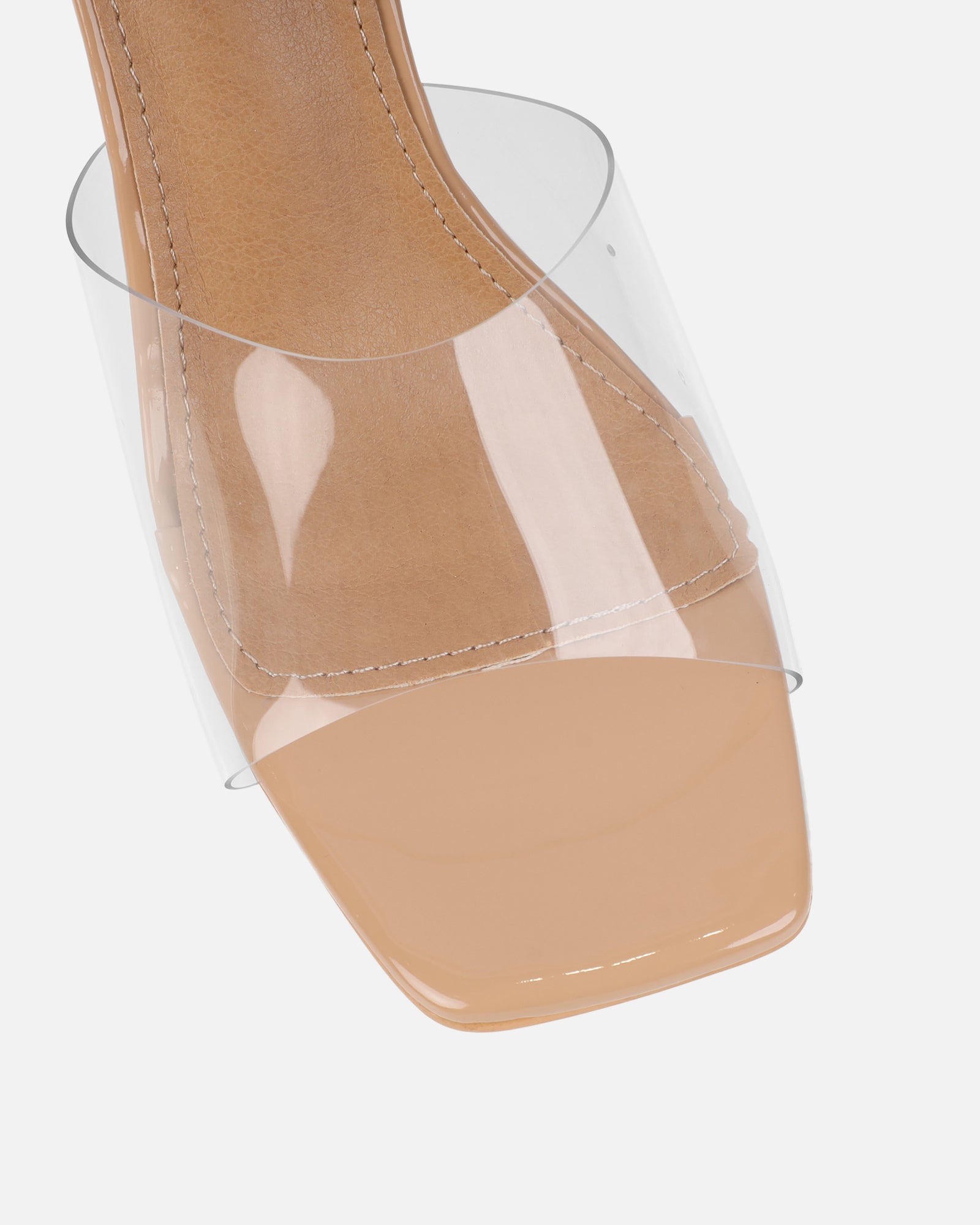 Jaycinda Nude Clear Wedge Sandals | SIMMI London