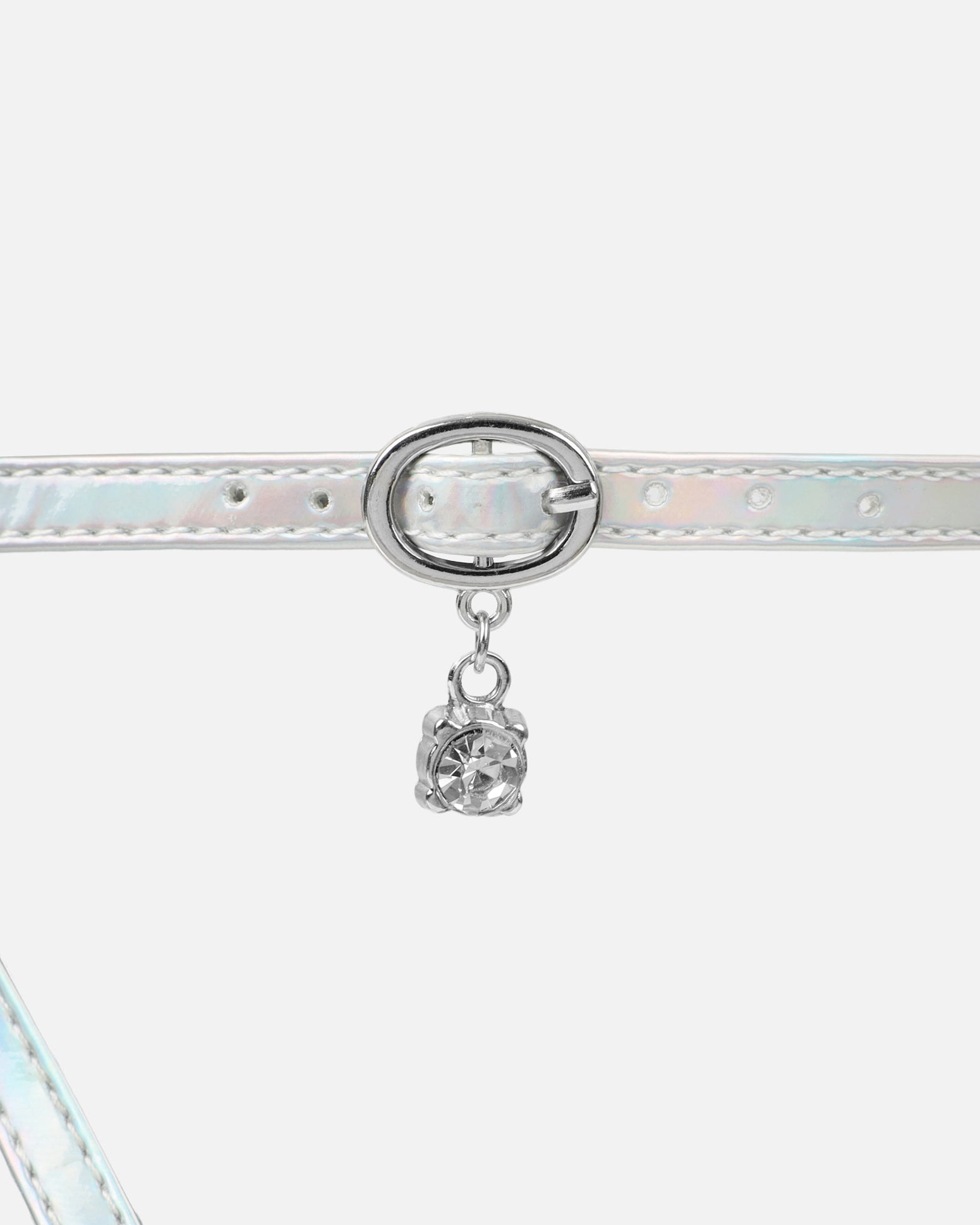 Jazzlyn Clear Silver Iridescent Diamante Mid Heeled Court Shoes | SIMMI London